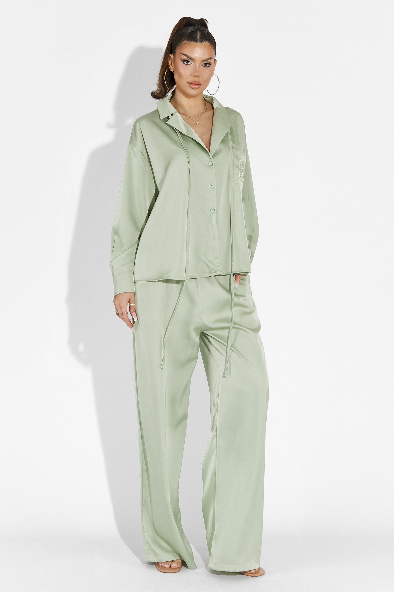 Compleu cu pantaloni verde lime Nikanor Bogas