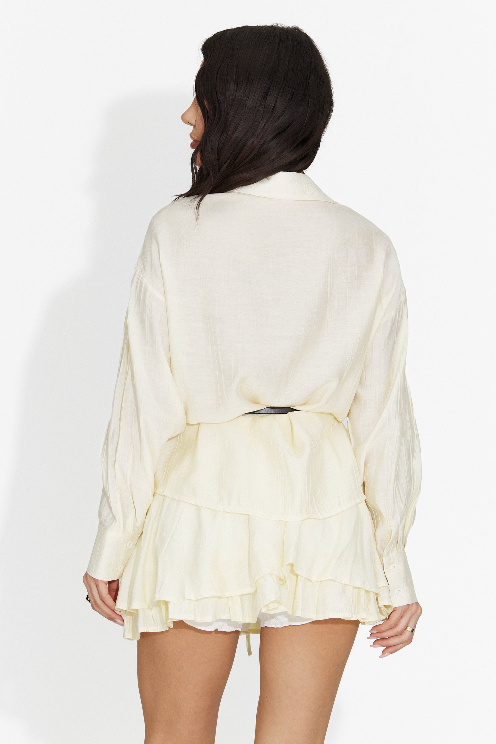 Compleu dama cu fusta pantaloni crem Setiana Bogas