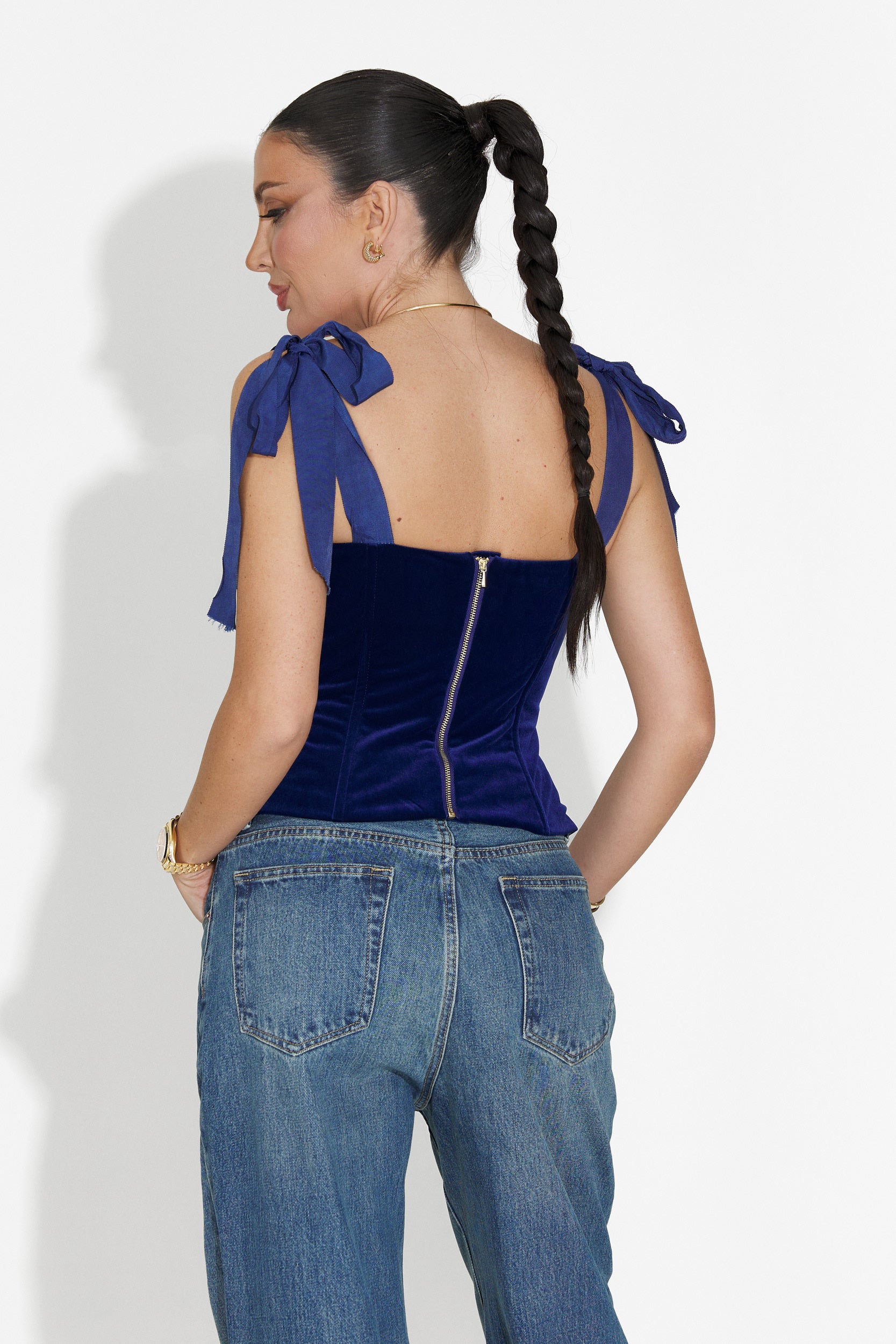 Elegáns Kék Dianela Bogas Női Fűző