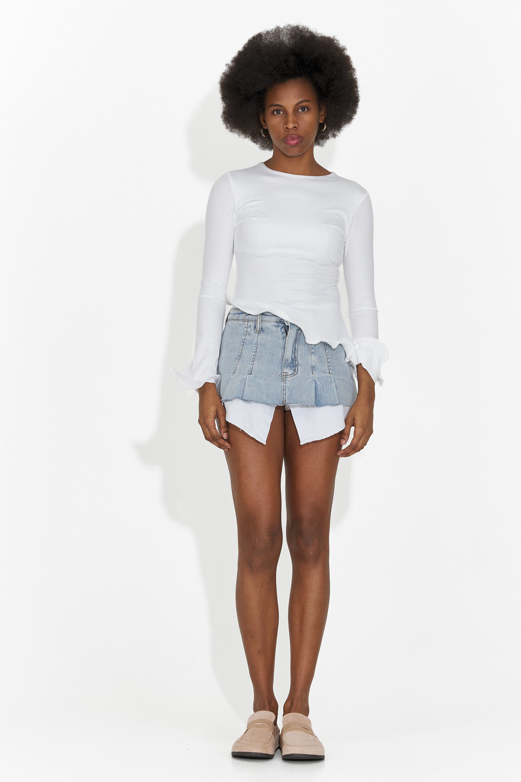 Női hétköznapi világoskék szoknya Iustina Bogas