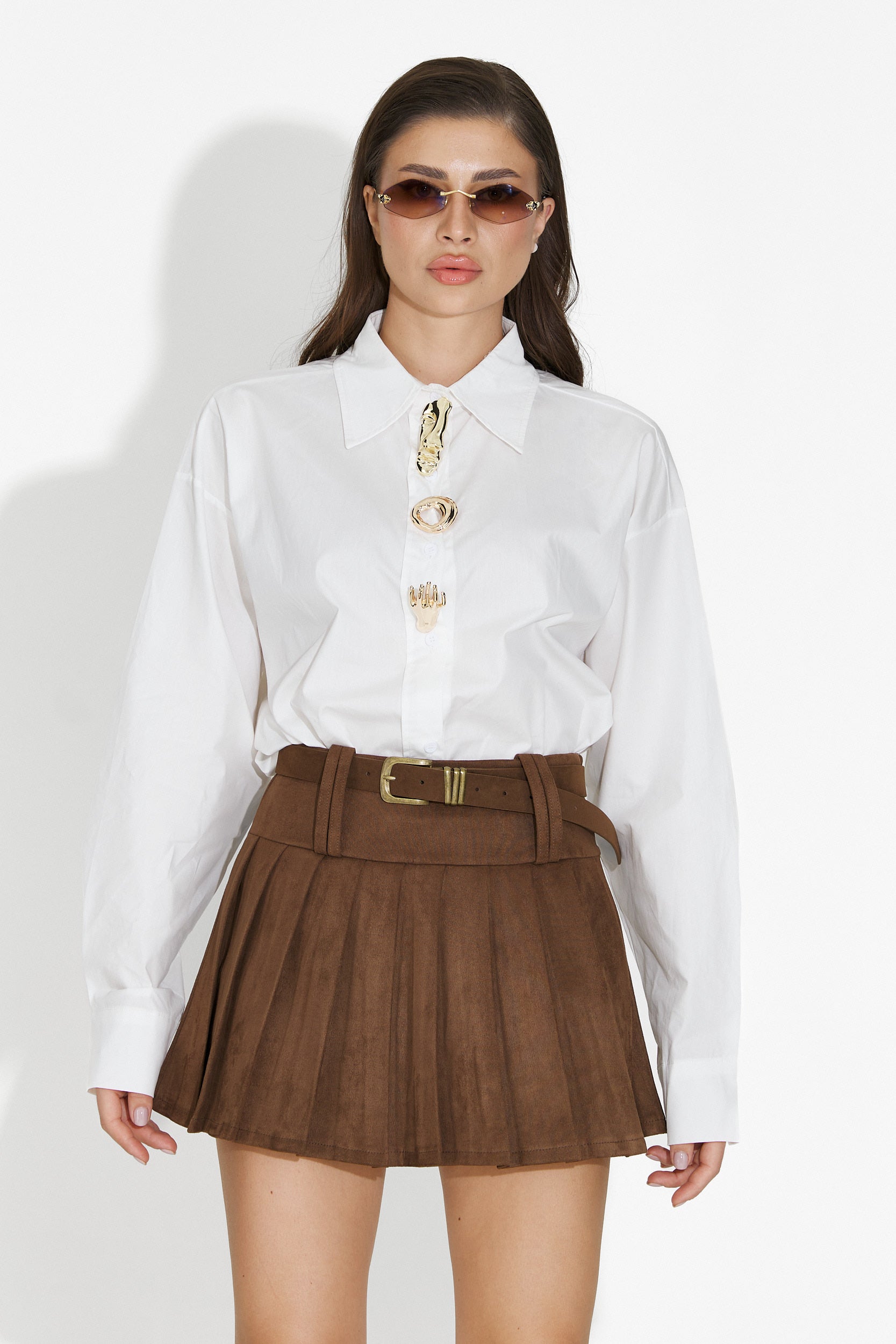 Mavira Bogas Női Barna Hétköznapi Szoknya