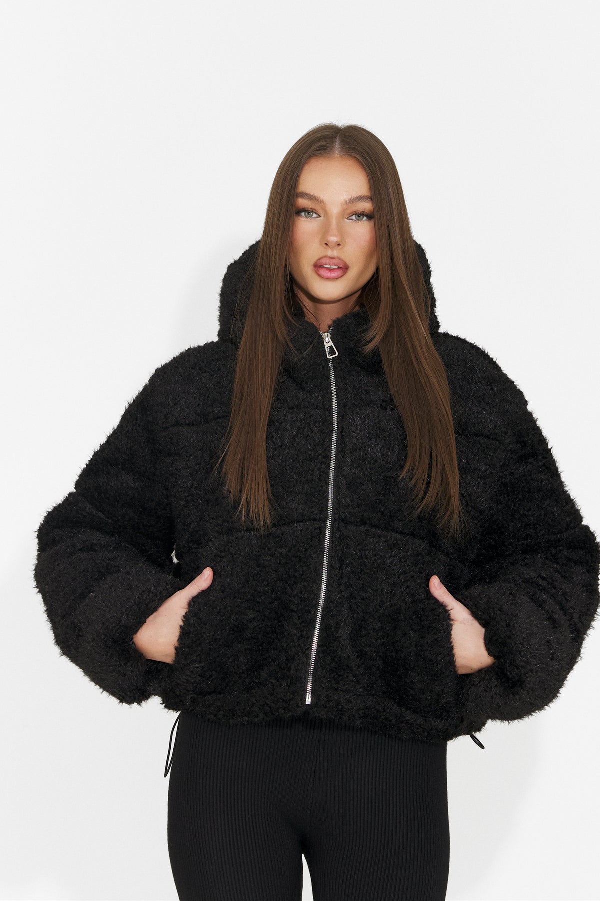 Geaca casual neagra Derenoena Bogas