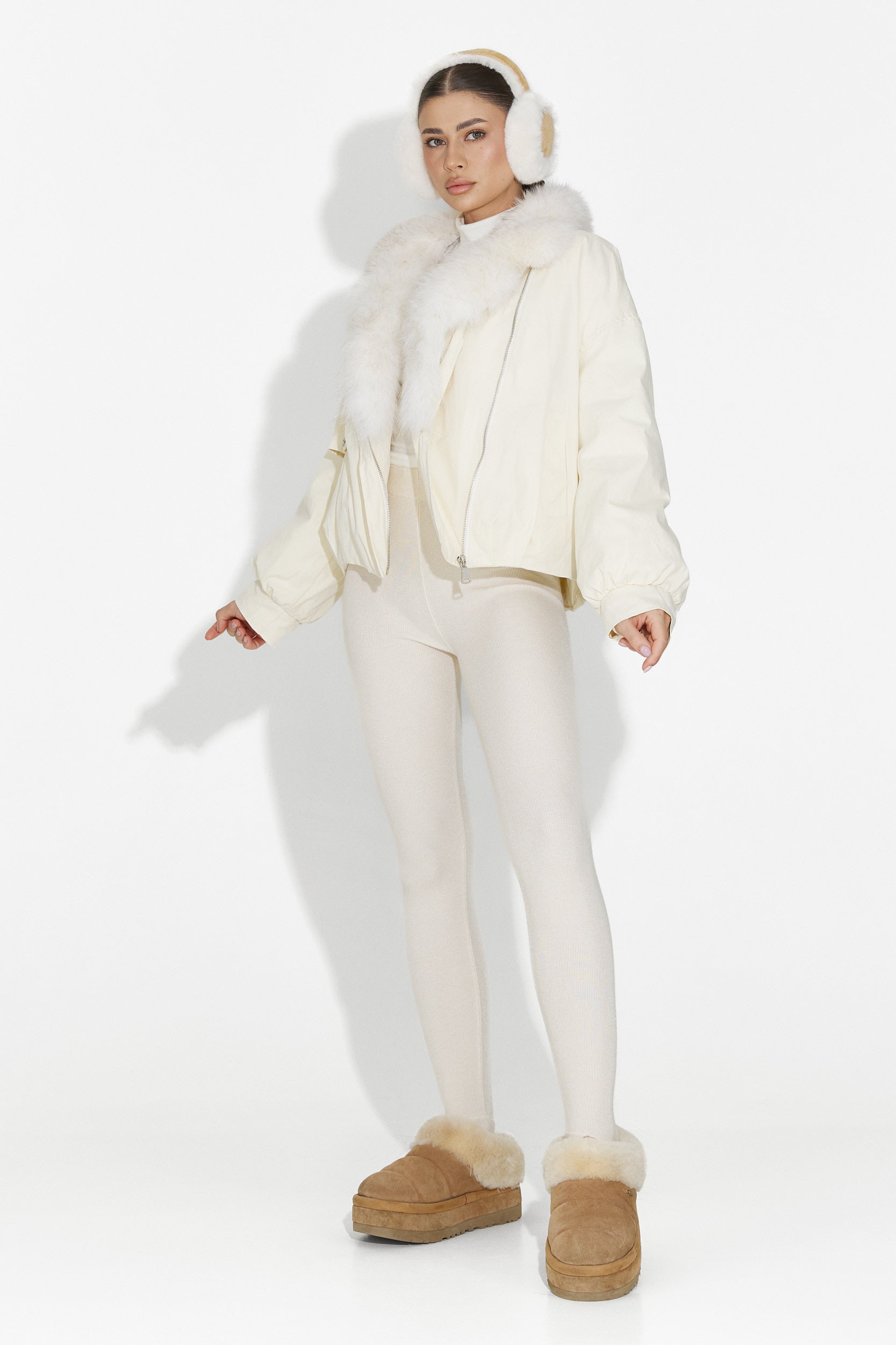 Eriora Bogas Bezs Női Hétköznapi Dzseki