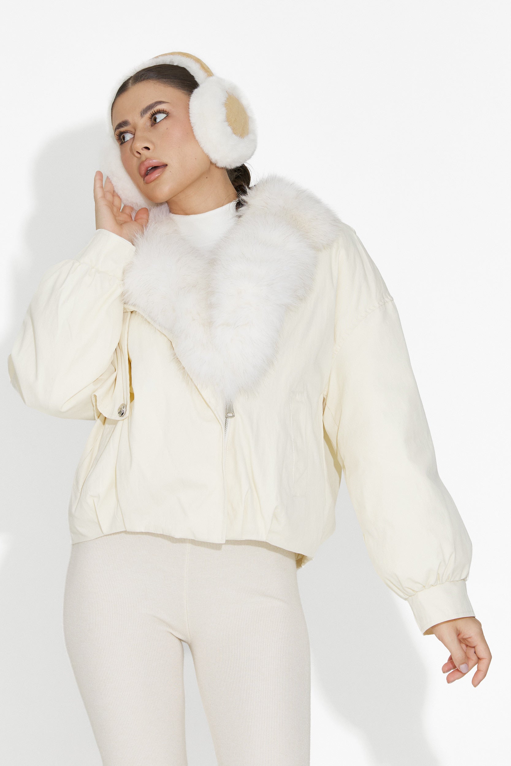 Eriora Bogas Bezs Női Hétköznapi Dzseki