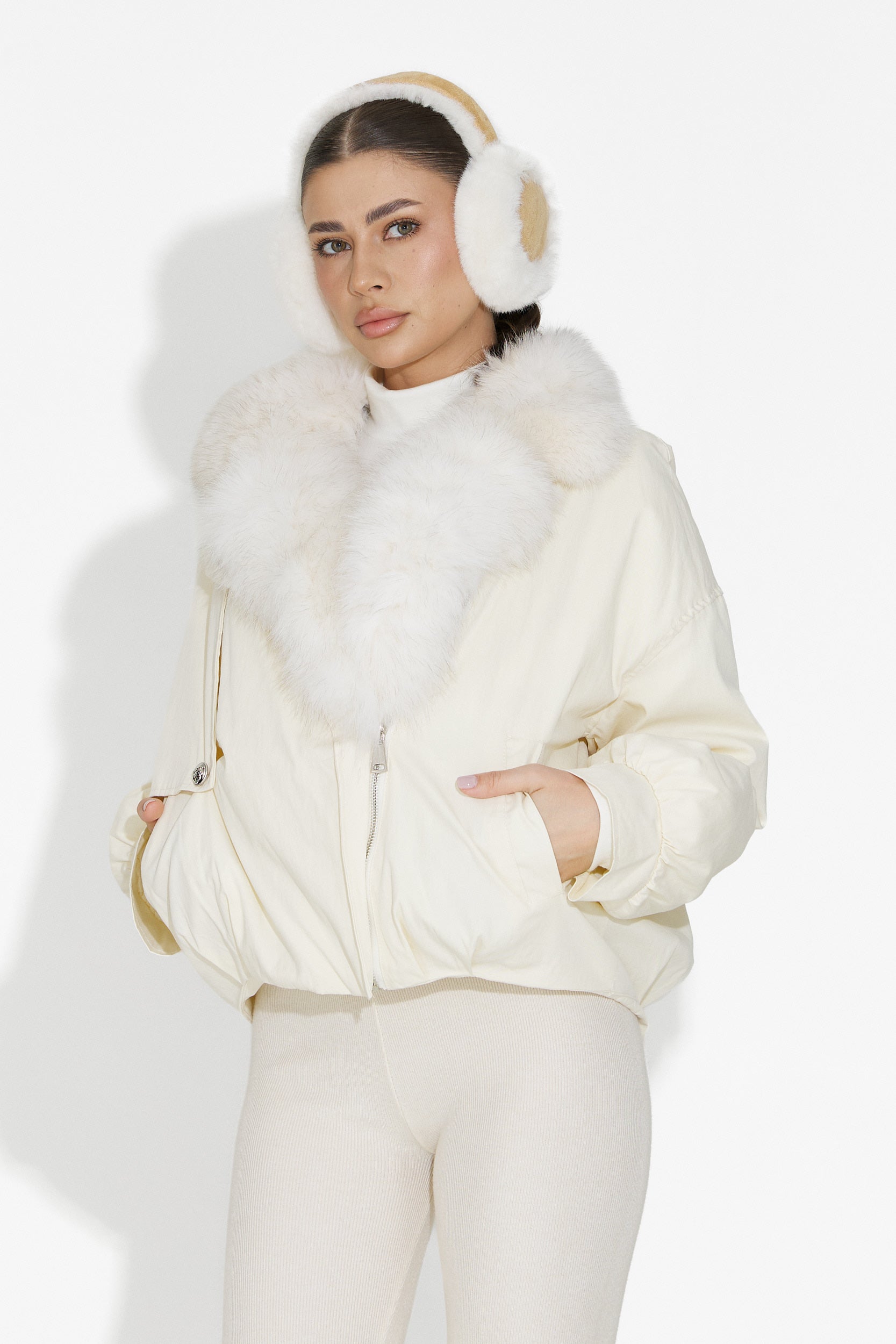 Eriora Bogas Bezs Női Hétköznapi Dzseki