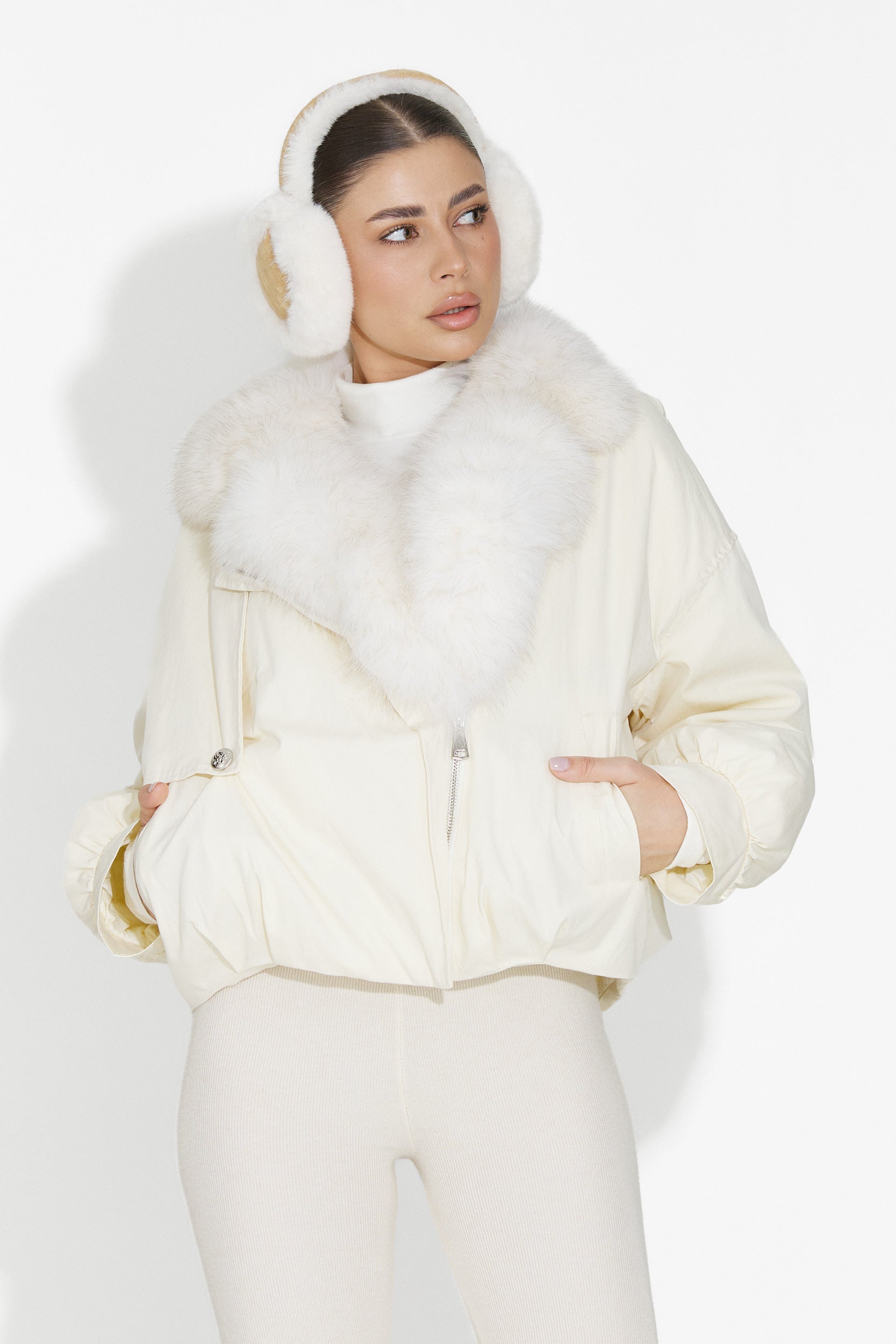 Eriora Bogas Bezs Női Hétköznapi Dzseki