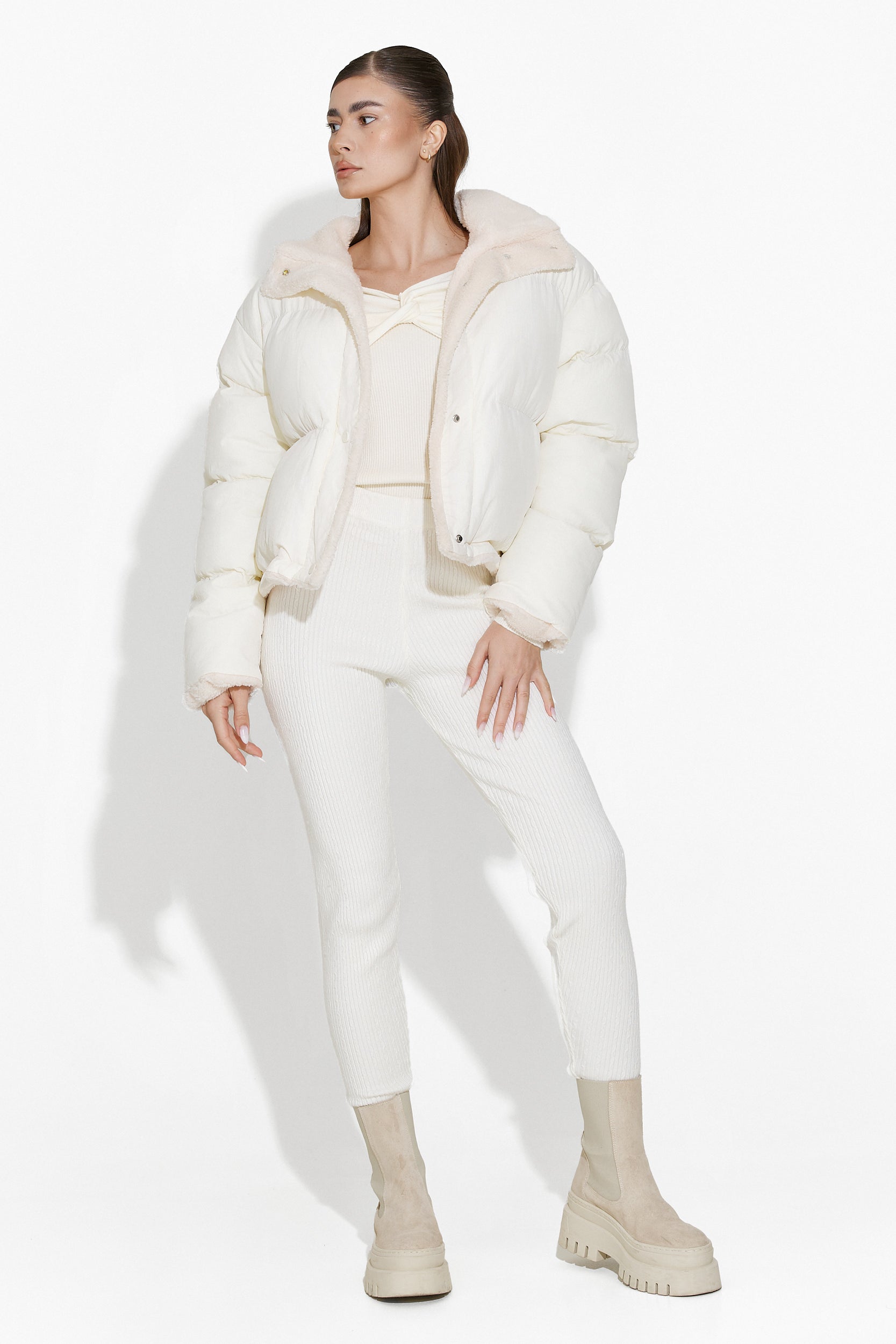 Naela Bogas Casual Beige Női Dzseki
