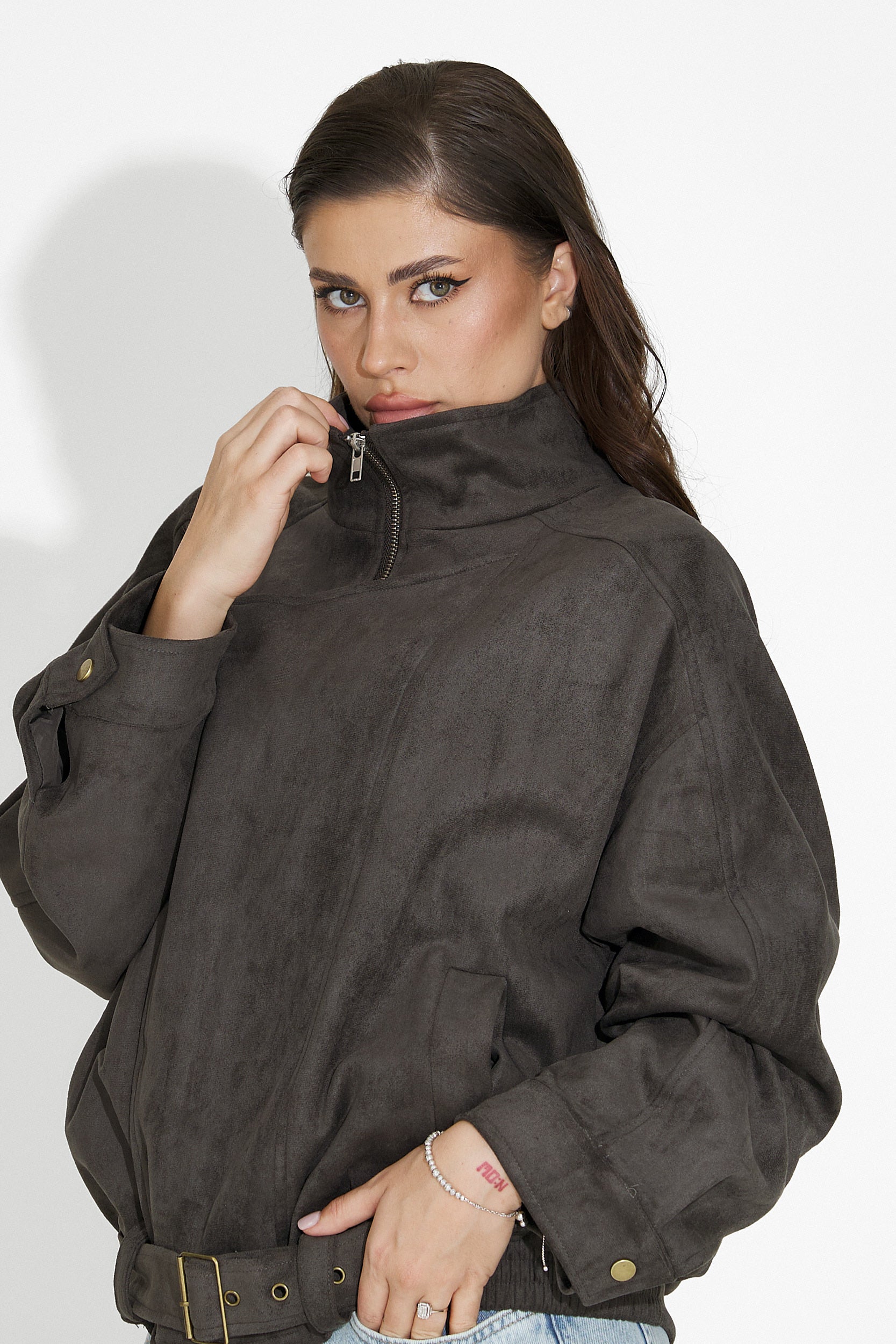 Ismoria Bogas Kényelmes Szürke Női Dzseki