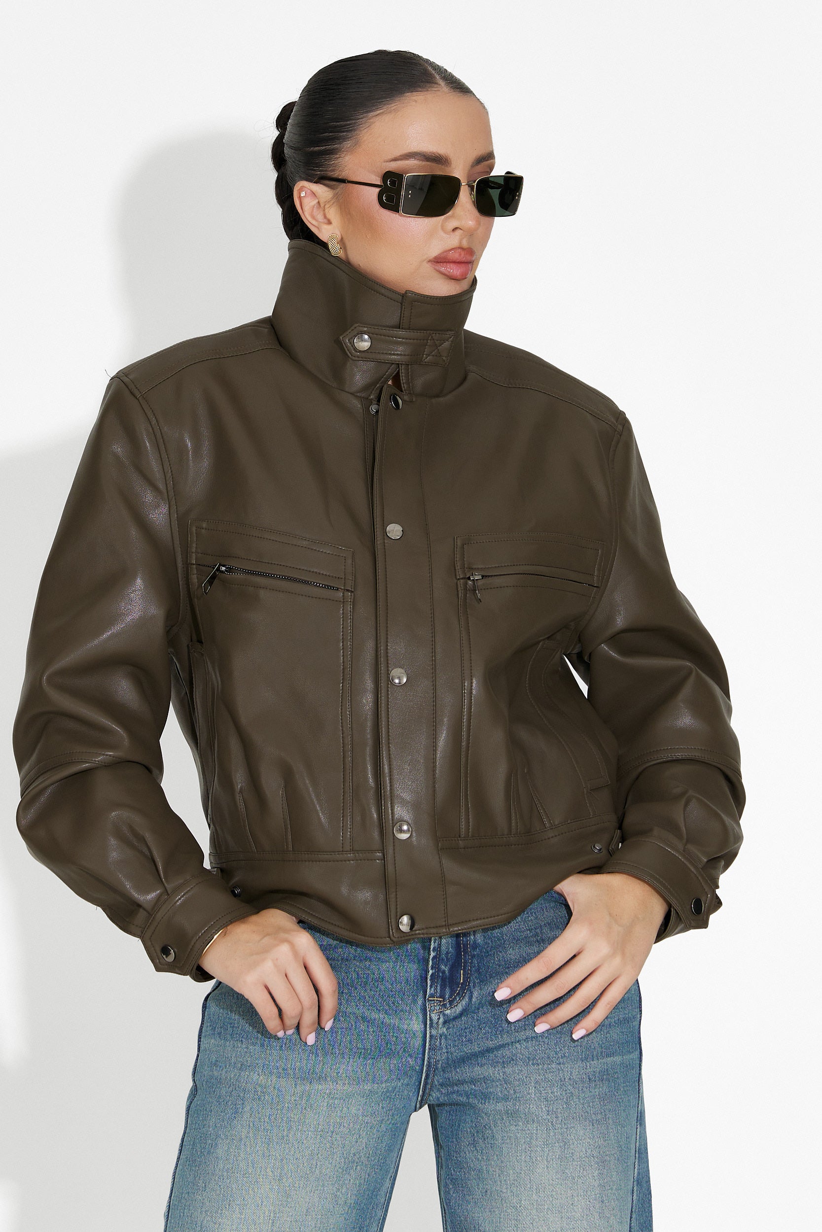 Giselia Bogas Casual Khaki Női Dzseki