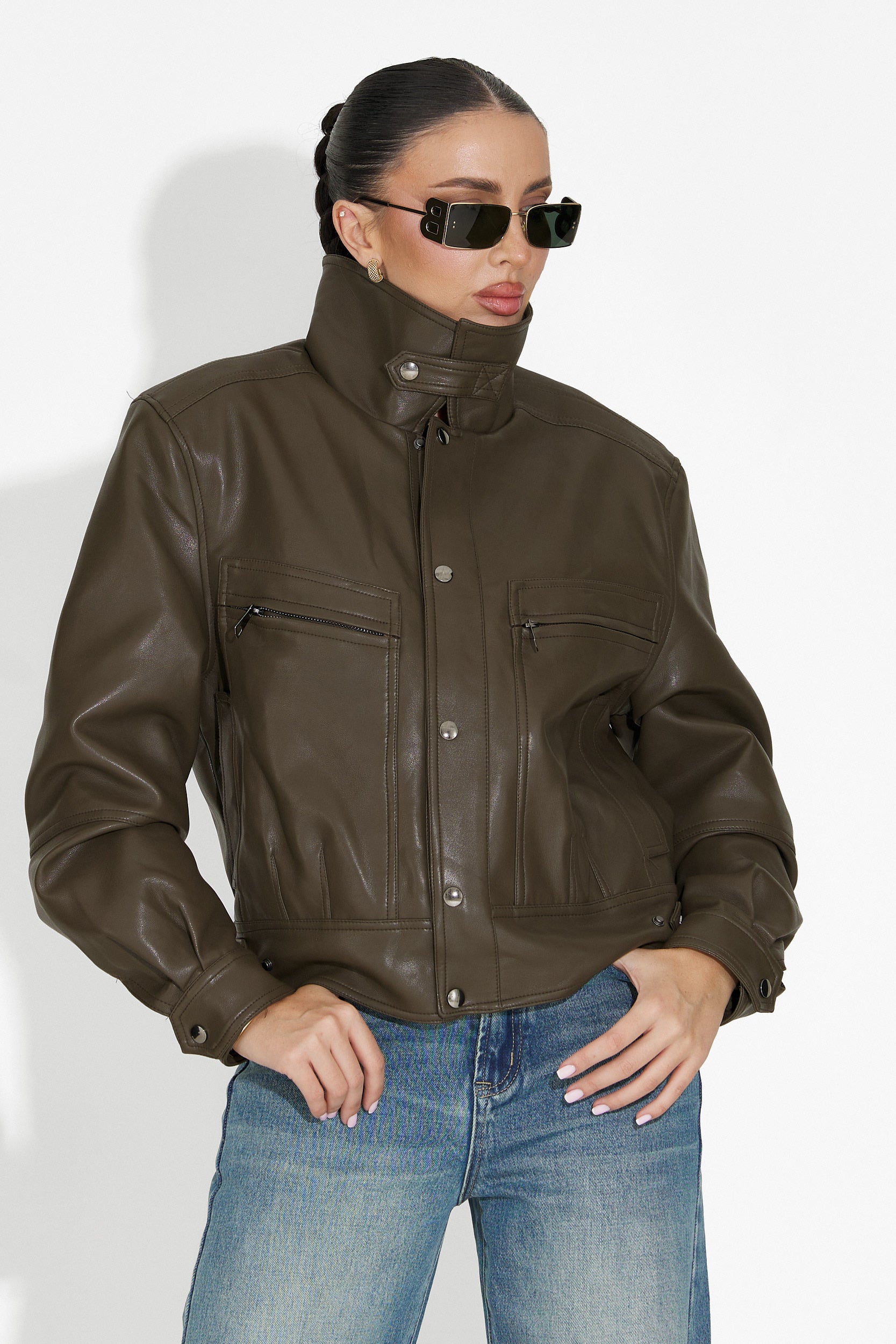 Giselia Bogas Casual Khaki Női Dzseki