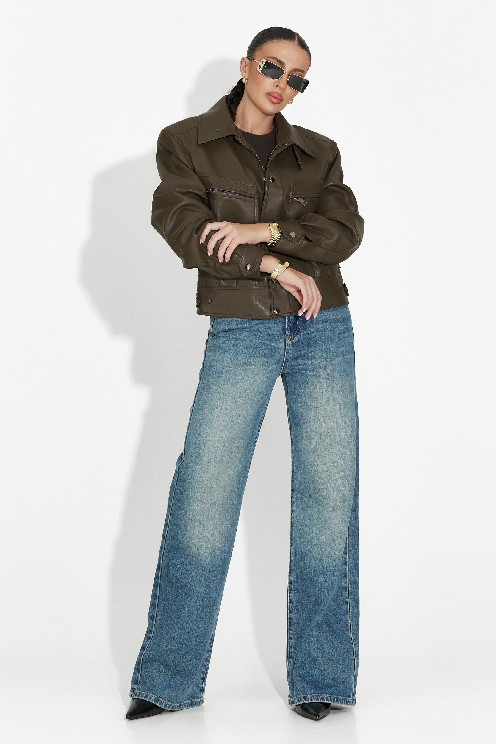 Giselia Bogas Casual Khaki Női Dzseki