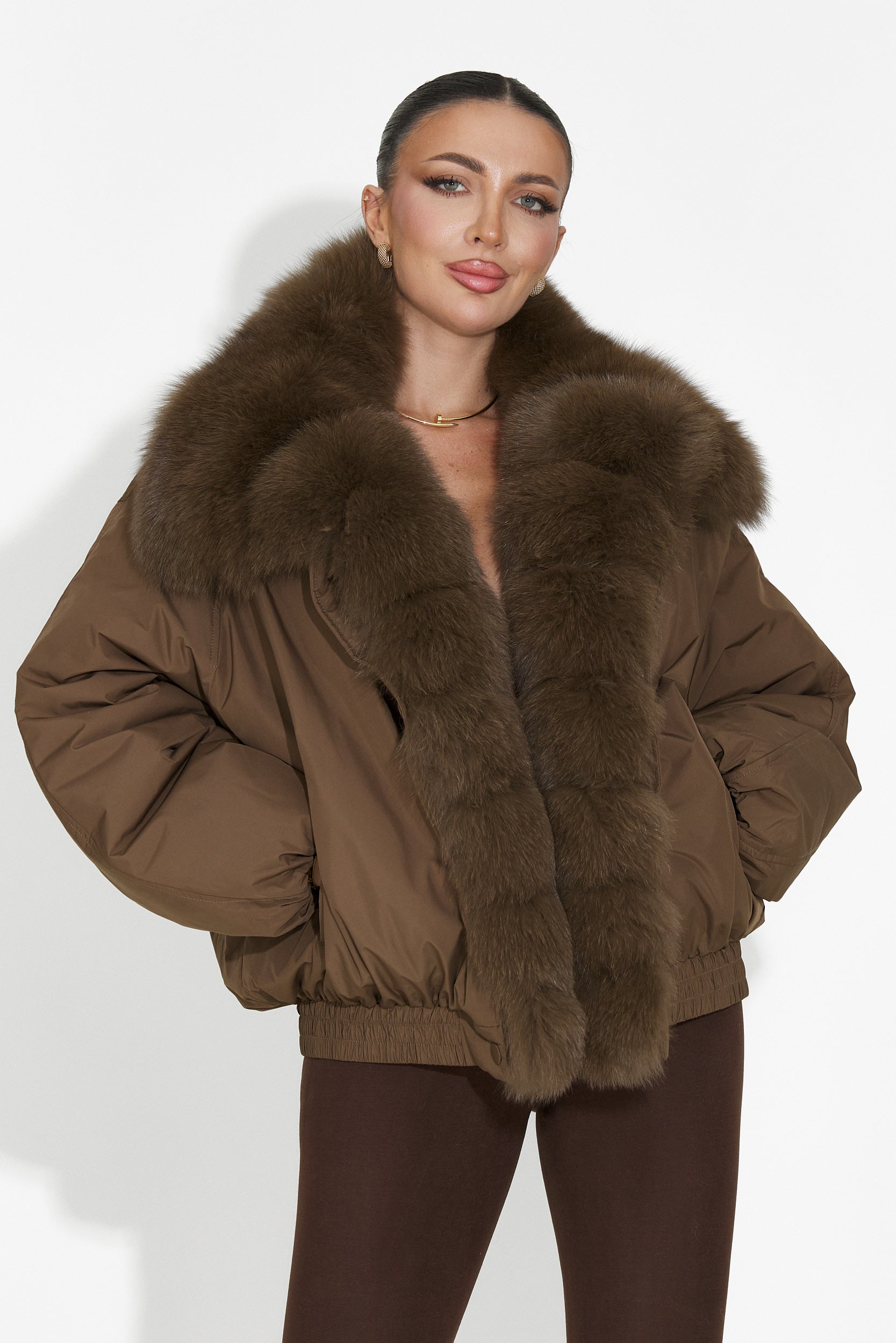 Arvion Bogas Hétköznapi Barna Női Kabát