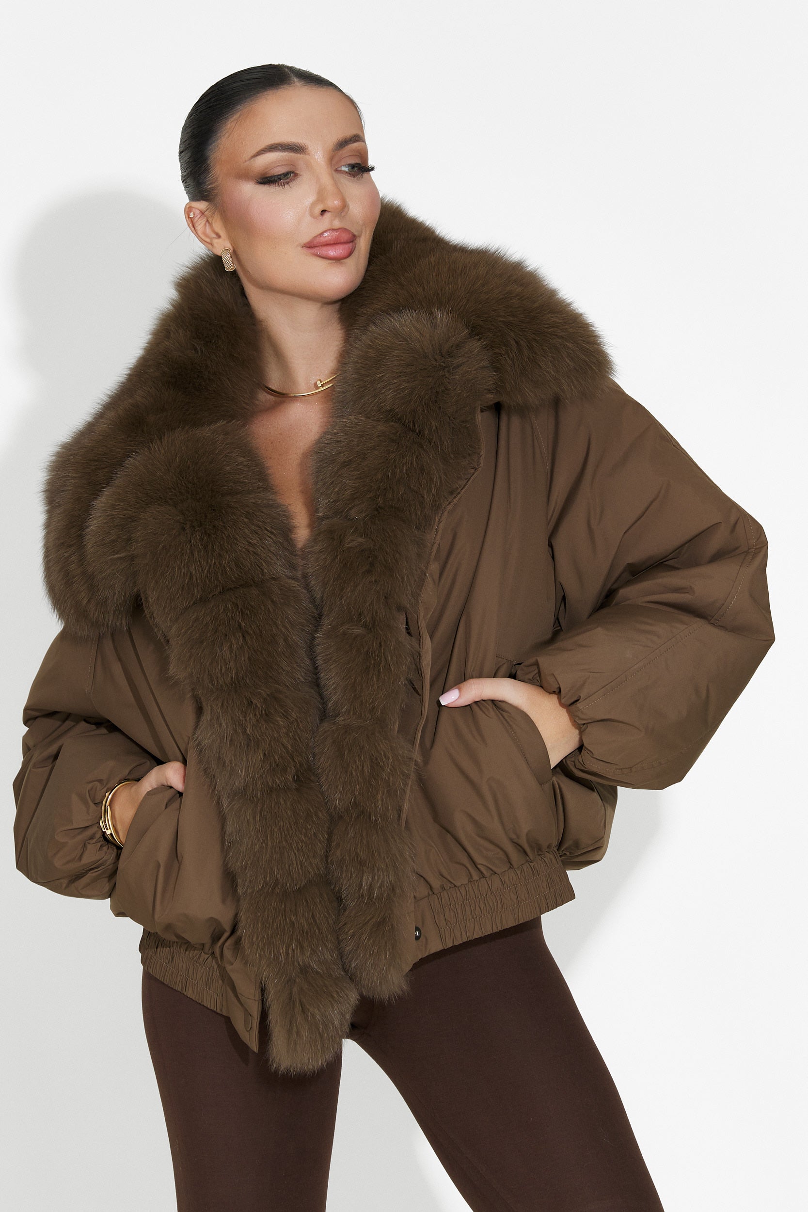 Arvion Bogas Hétköznapi Barna Női Kabát