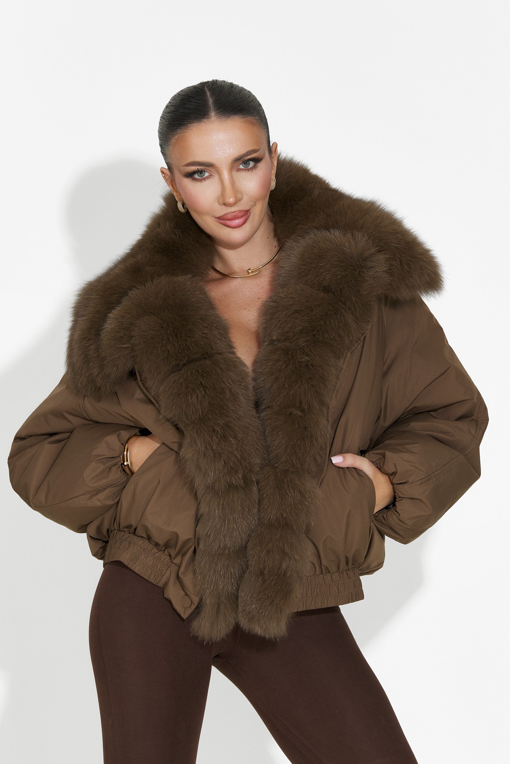 Arvion Bogas Hétköznapi Barna Női Kabát