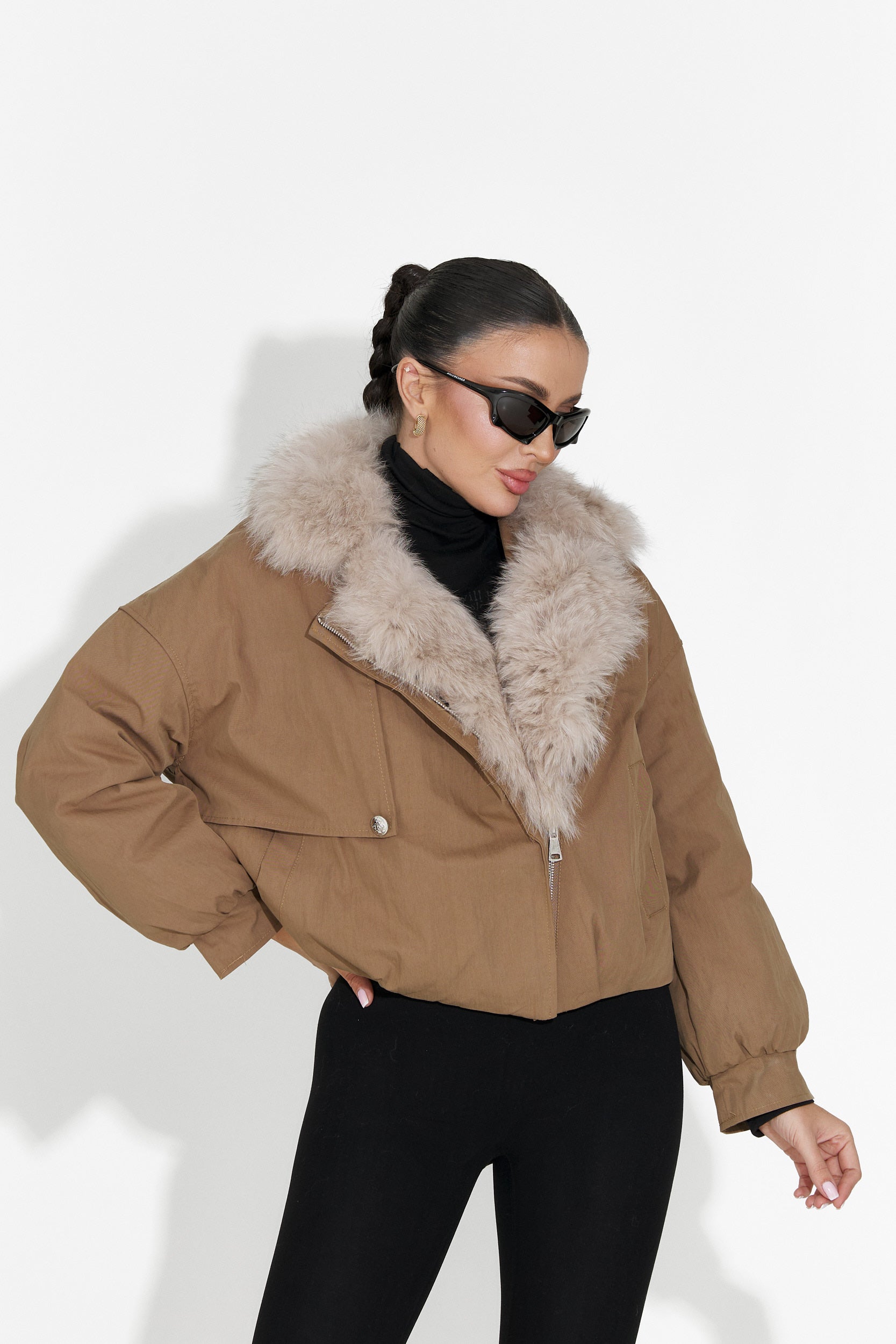 Eriora Bogas Hétköznapi Barna Női Dzseki