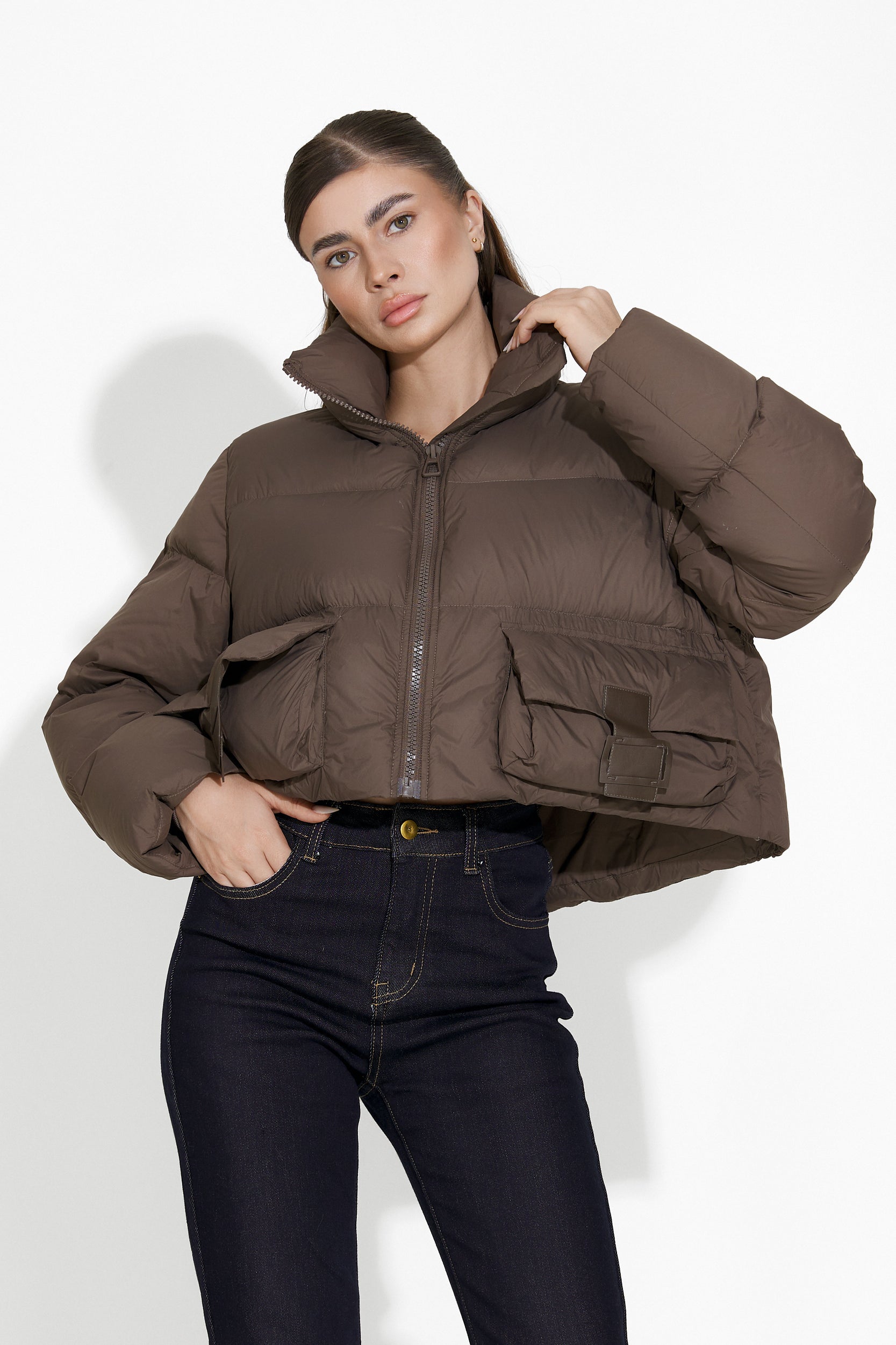 Zeyla Bogas Hétköznapi Barna Női Kabát