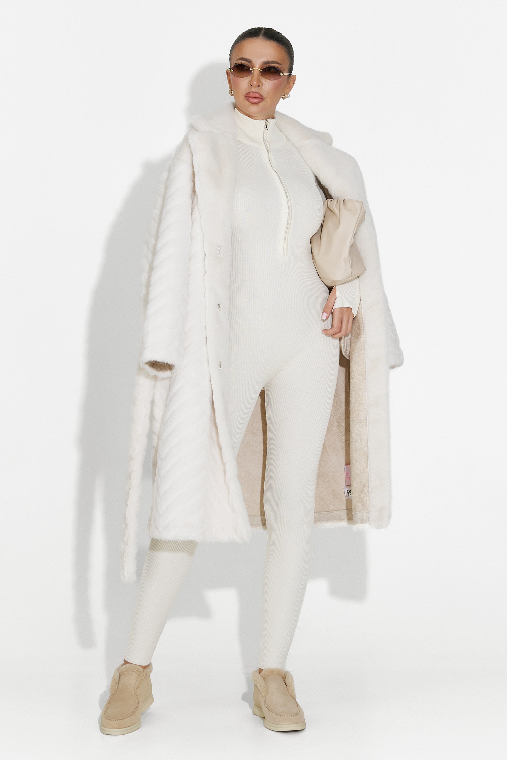 Beige Szőrmegkabát Lunaris Bogas