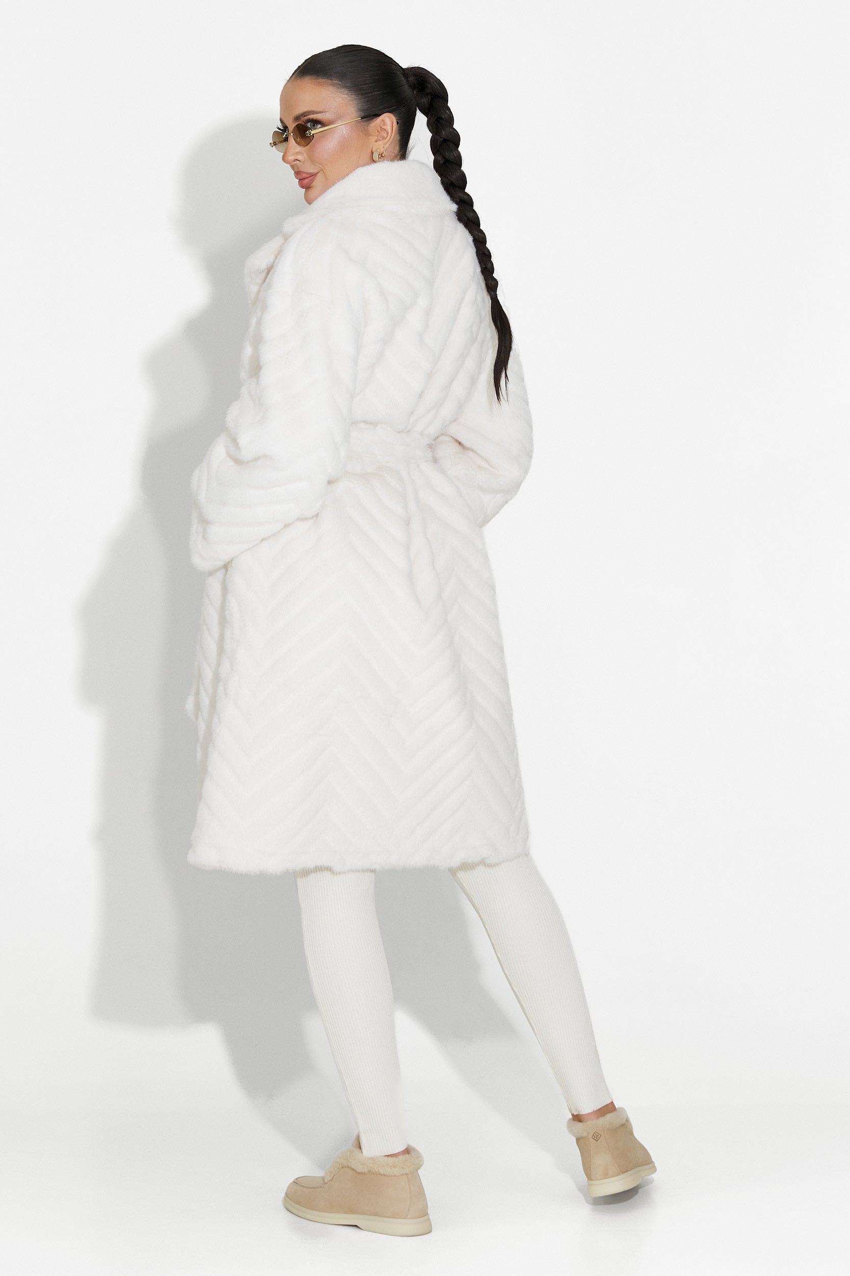 Beige Szőrmegkabát Lunaris Bogas