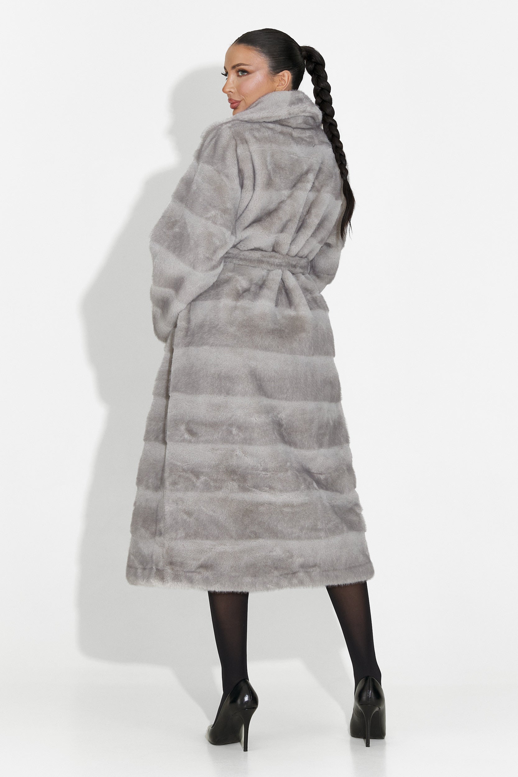 Fenoria Bogas Szürke Szőrmekabát