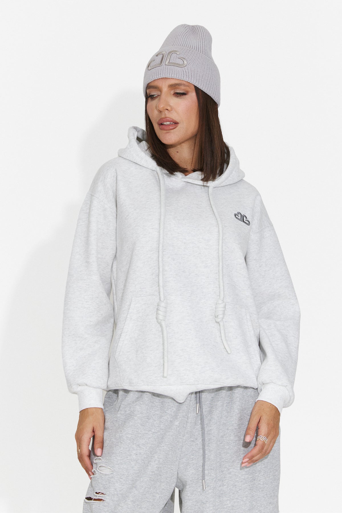 Hanorac casual gri Ciratonia Bogas