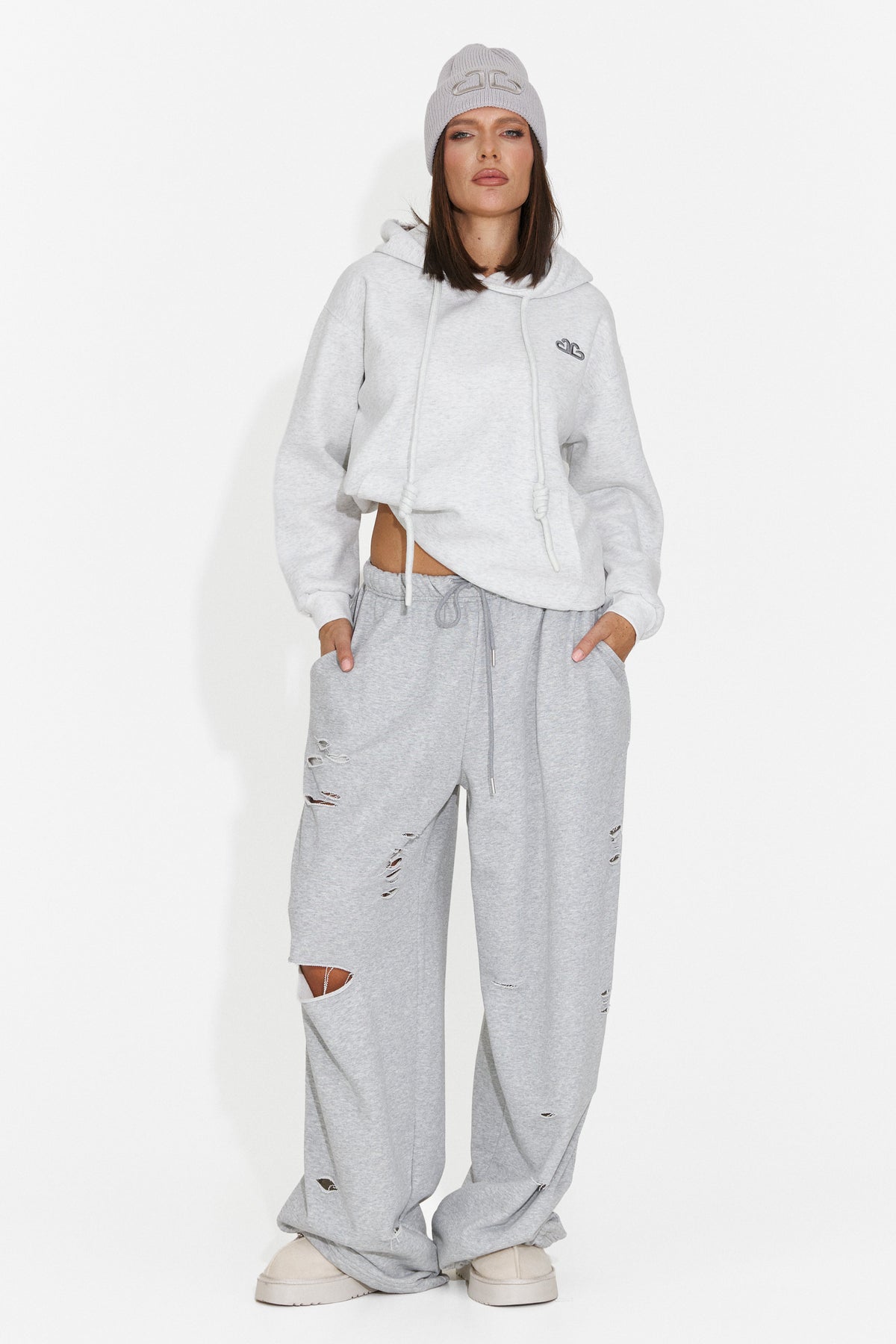 Hanorac casual gri Ciratonia Bogas