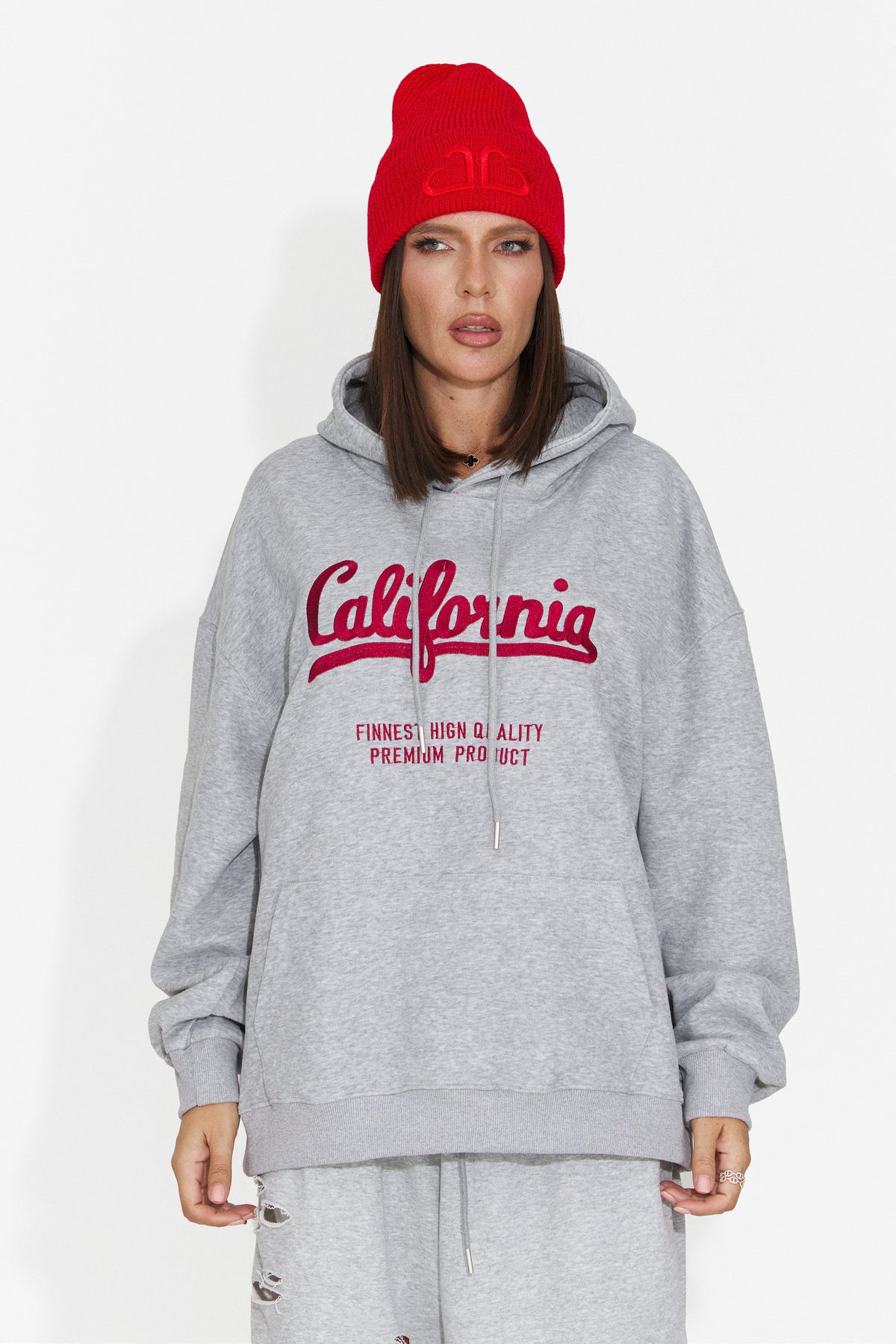 Hanorac casual gri inchis Velzeisa Bogas