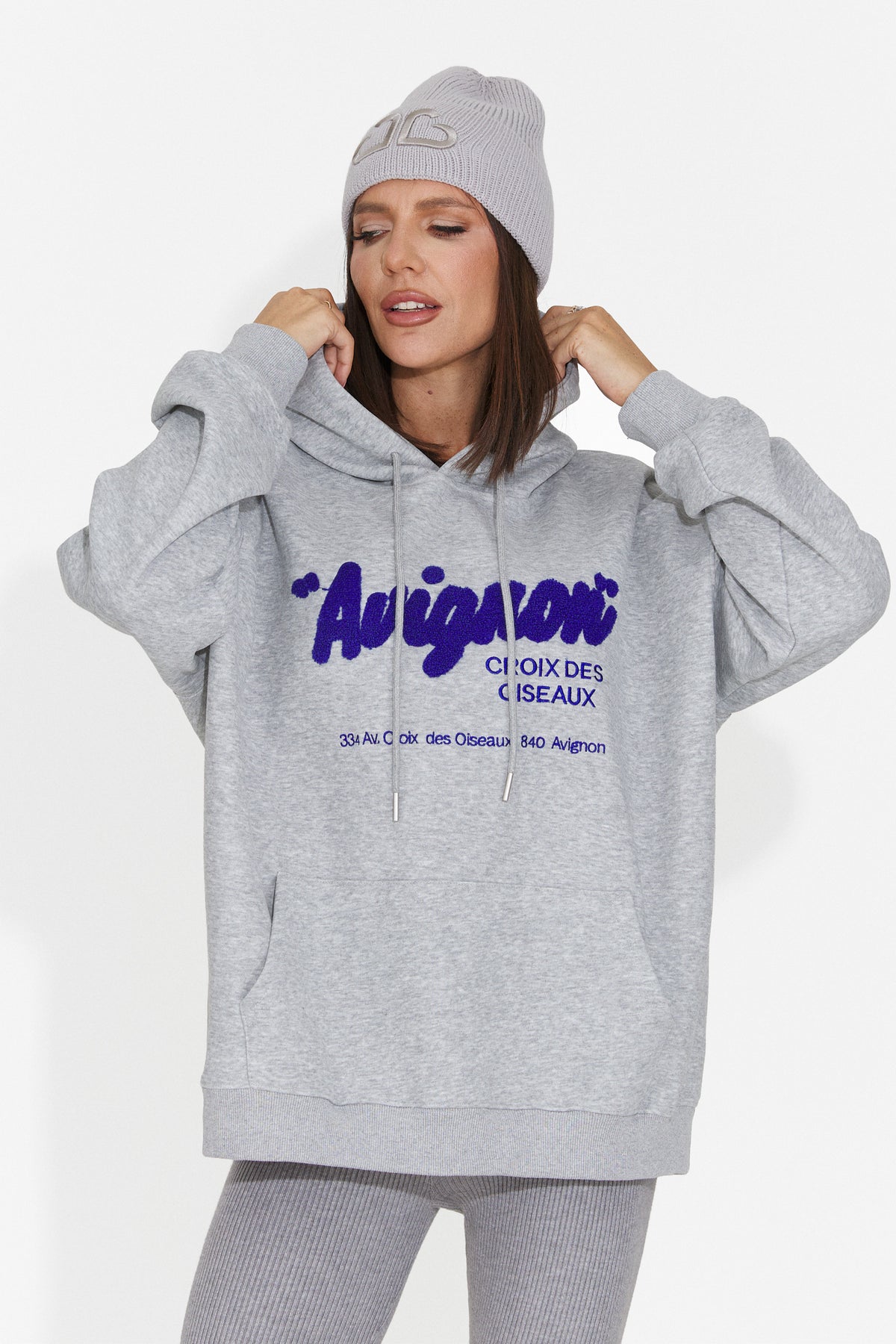 Hanorac casual gri Valotdiva Bogas