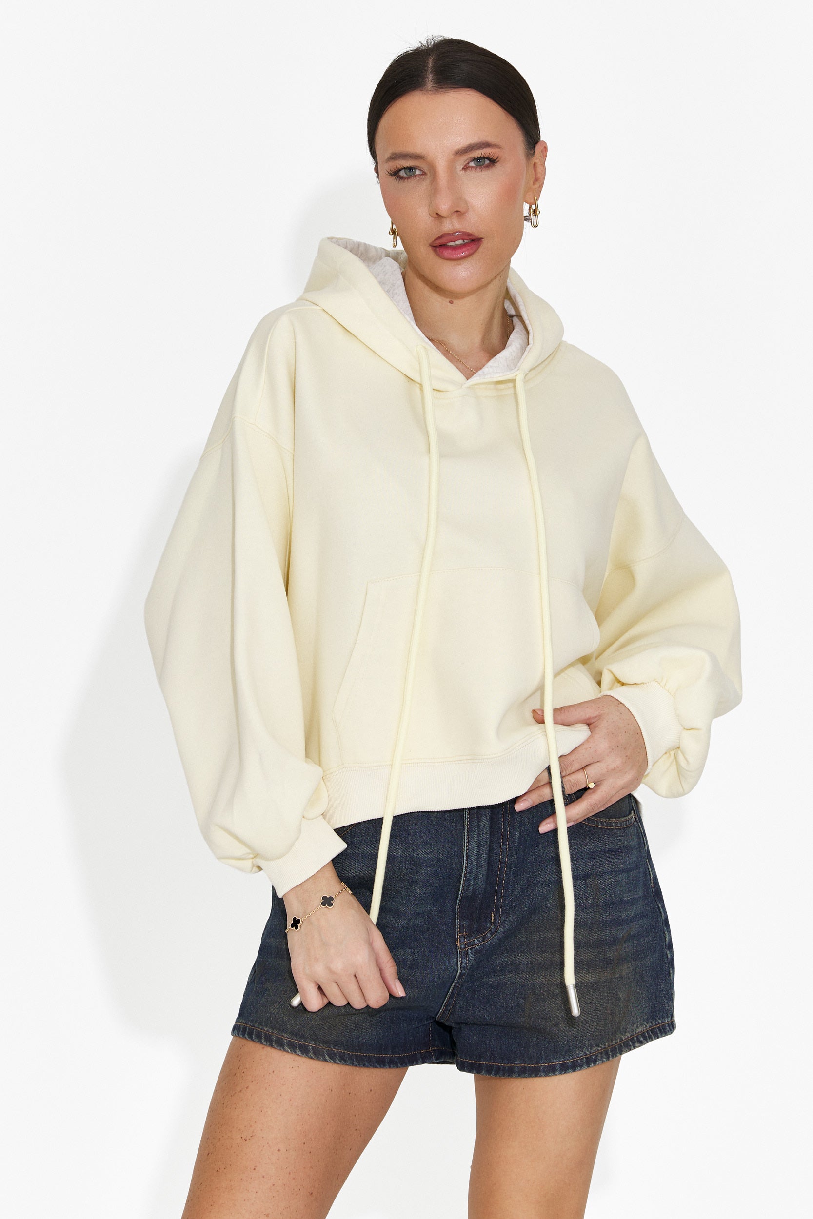 Női sárga, hétköznapi pulóver Loravia Bogas