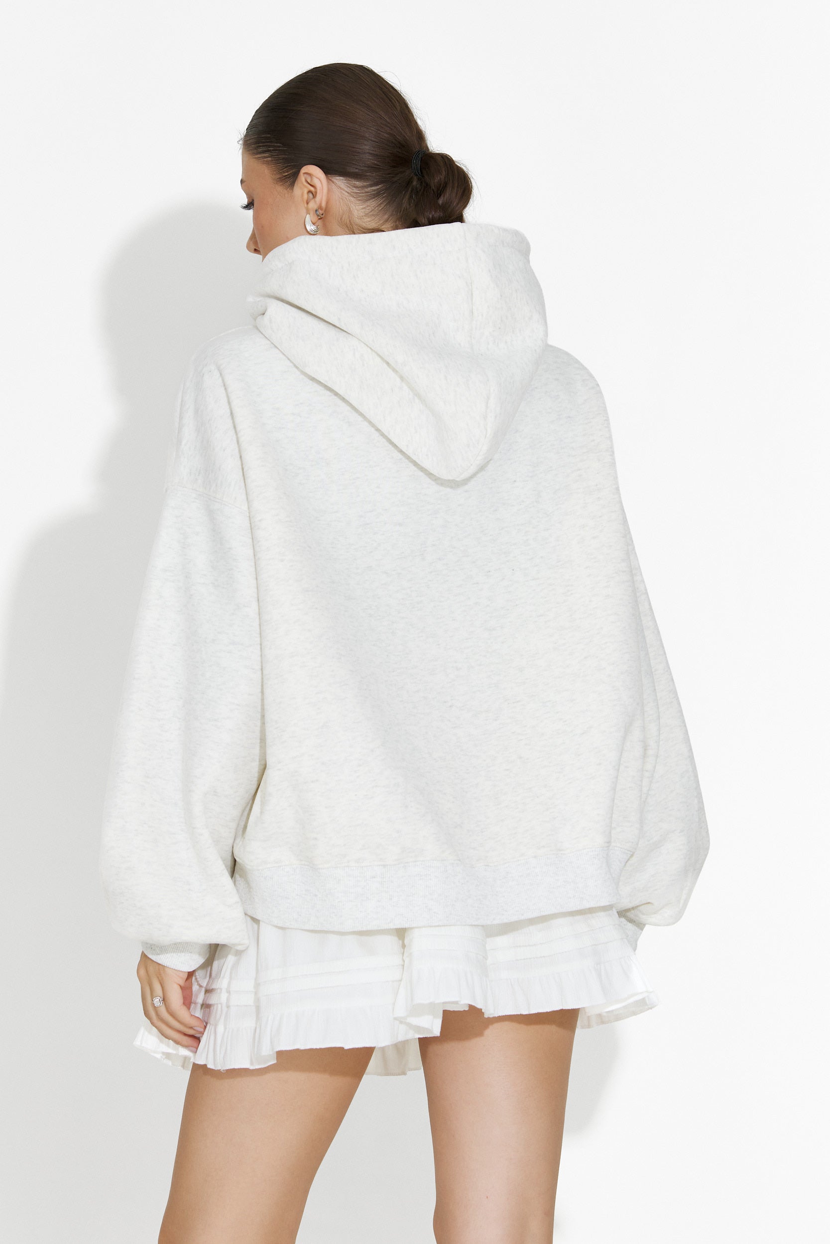 Loravia Bogas Világosszürke Hétköznapi Női Kapucnis Pulóver