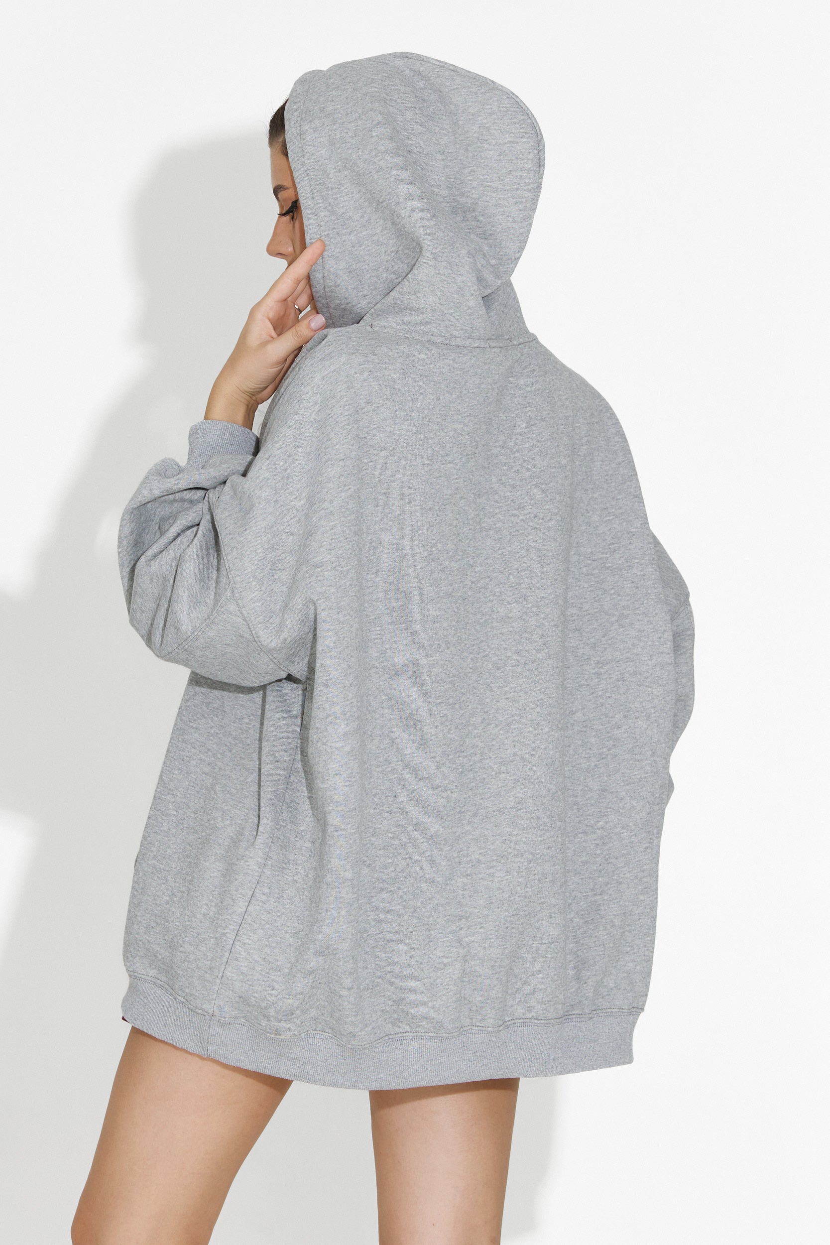 Noblesa Bogas Sötétszürke Női Hétköznapi Kapucnis Pulóver