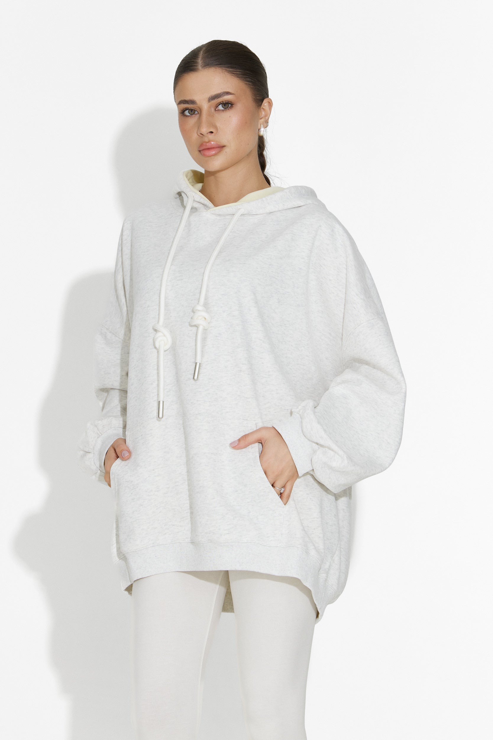 Noblesa Bogas Casual Szürke Női Kapucnis Pulóver