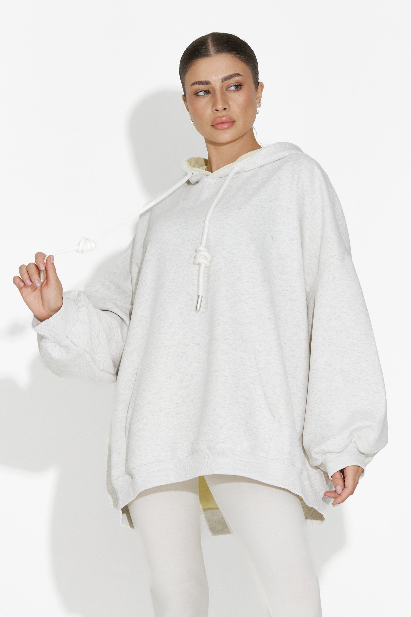 Noblesa Bogas Casual Szürke Női Kapucnis Pulóver