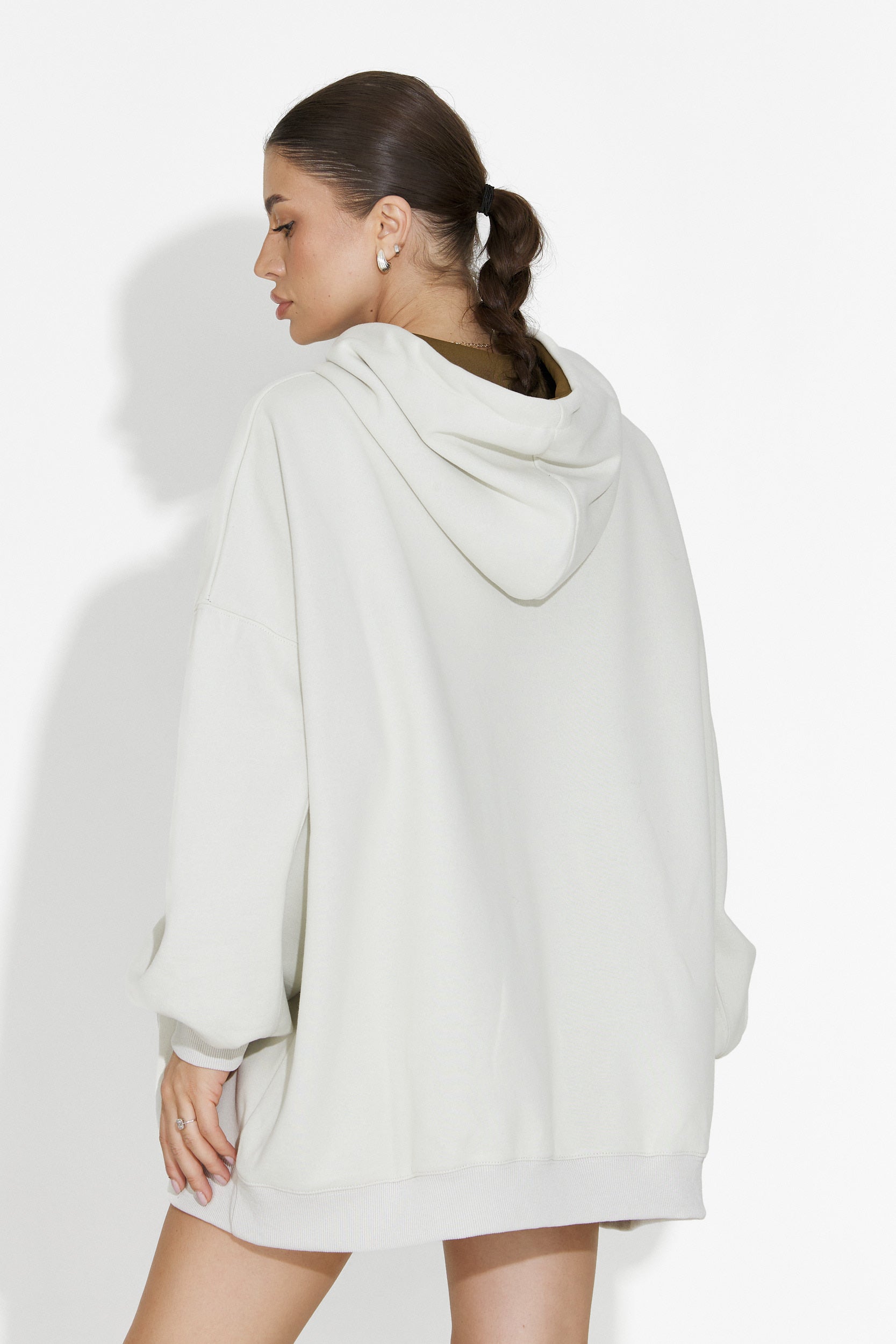 Noblesa Bogas Kényelmes Khaki Női Kapucnis Pulóver