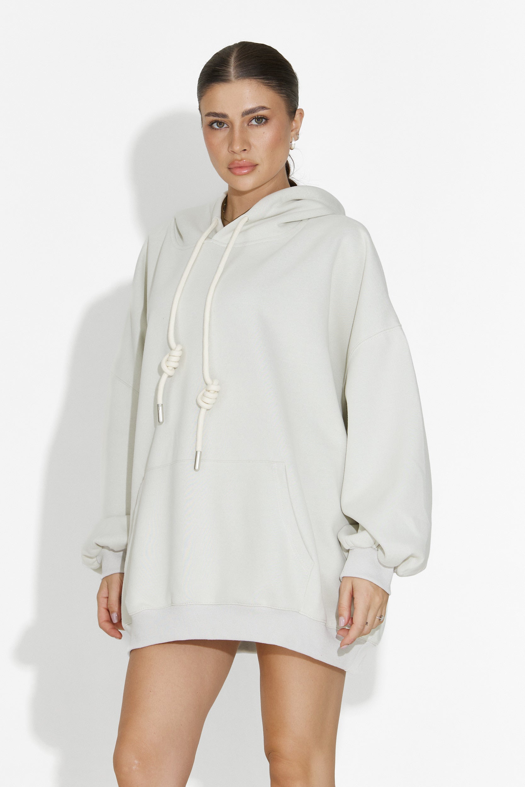 Noblesa Bogas Kényelmes Khaki Női Kapucnis Pulóver