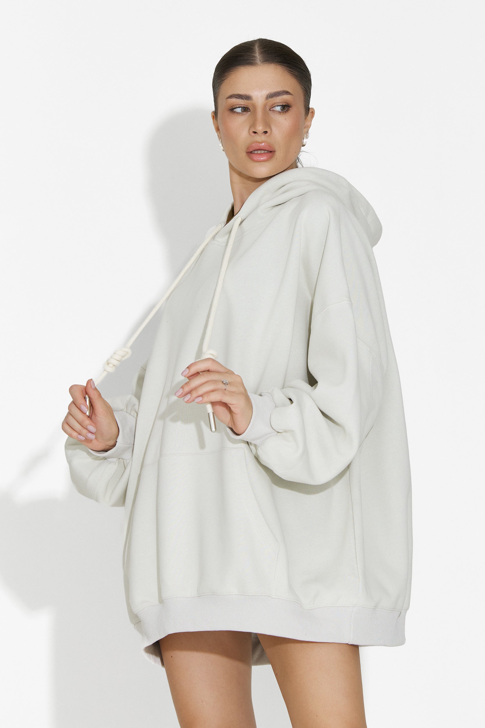 Noblesa Bogas Kényelmes Khaki Női Kapucnis Pulóver