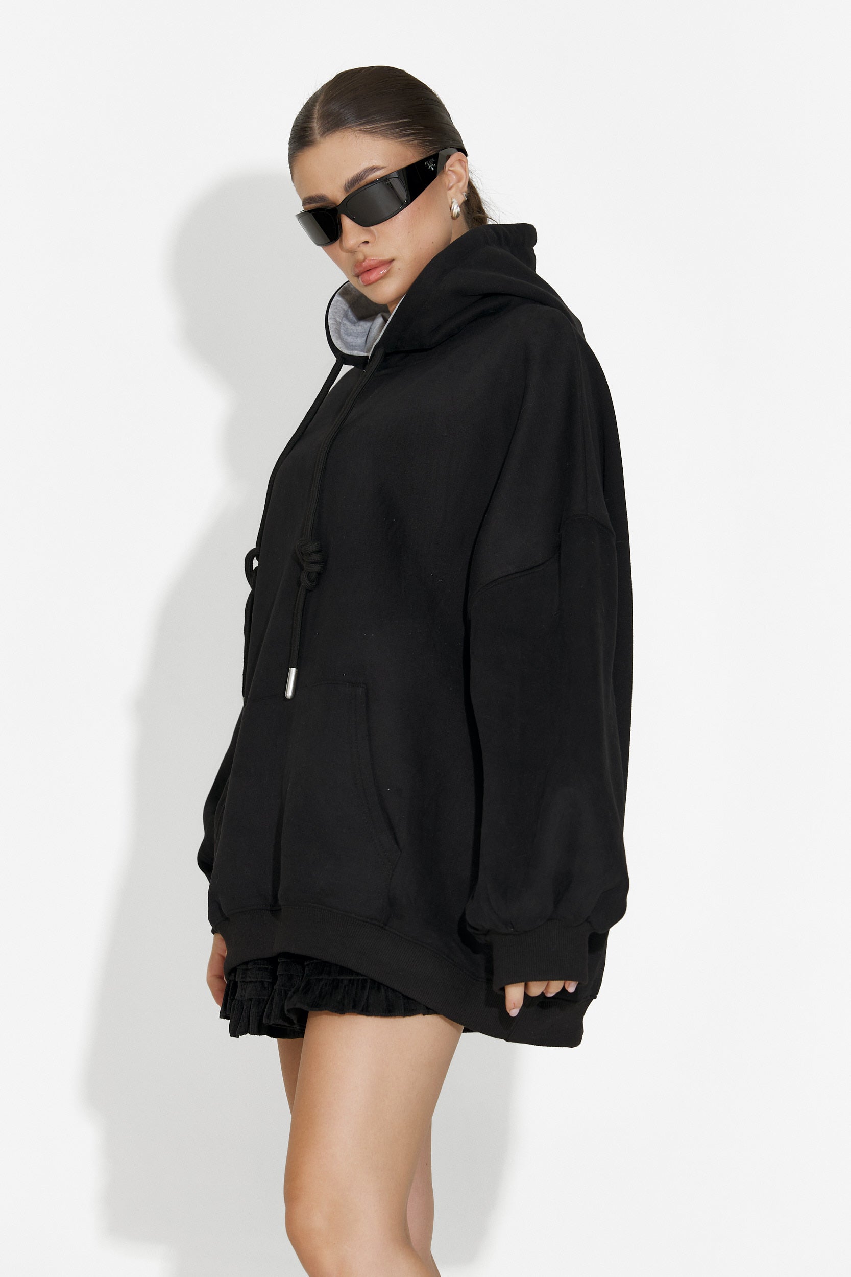 Noblesa Bogas Casual Fekete Női Kapucnis Pulóver