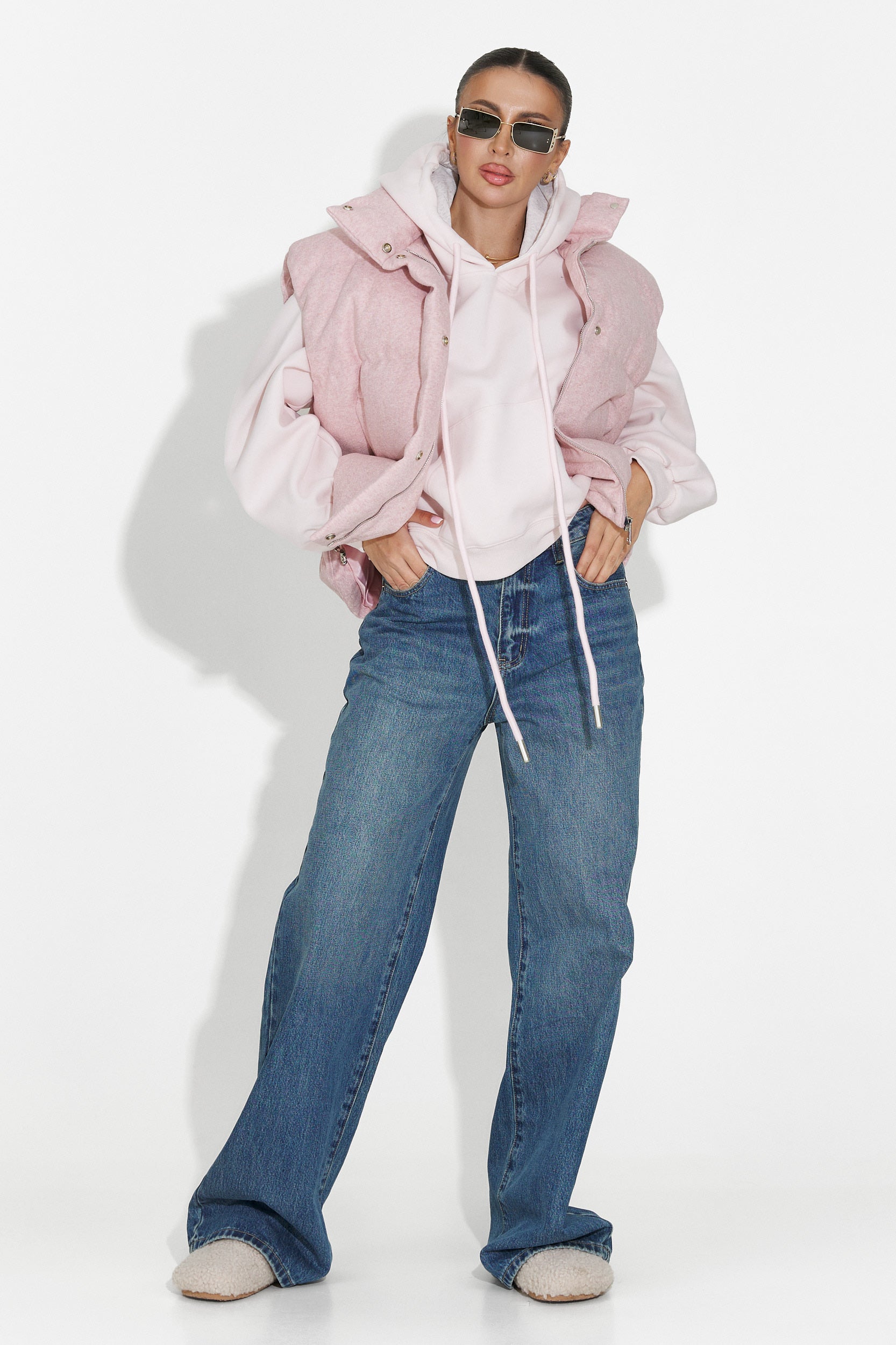 Loravia Bogas Lazacszínű Hölgyek Kapucnis Pulóvere