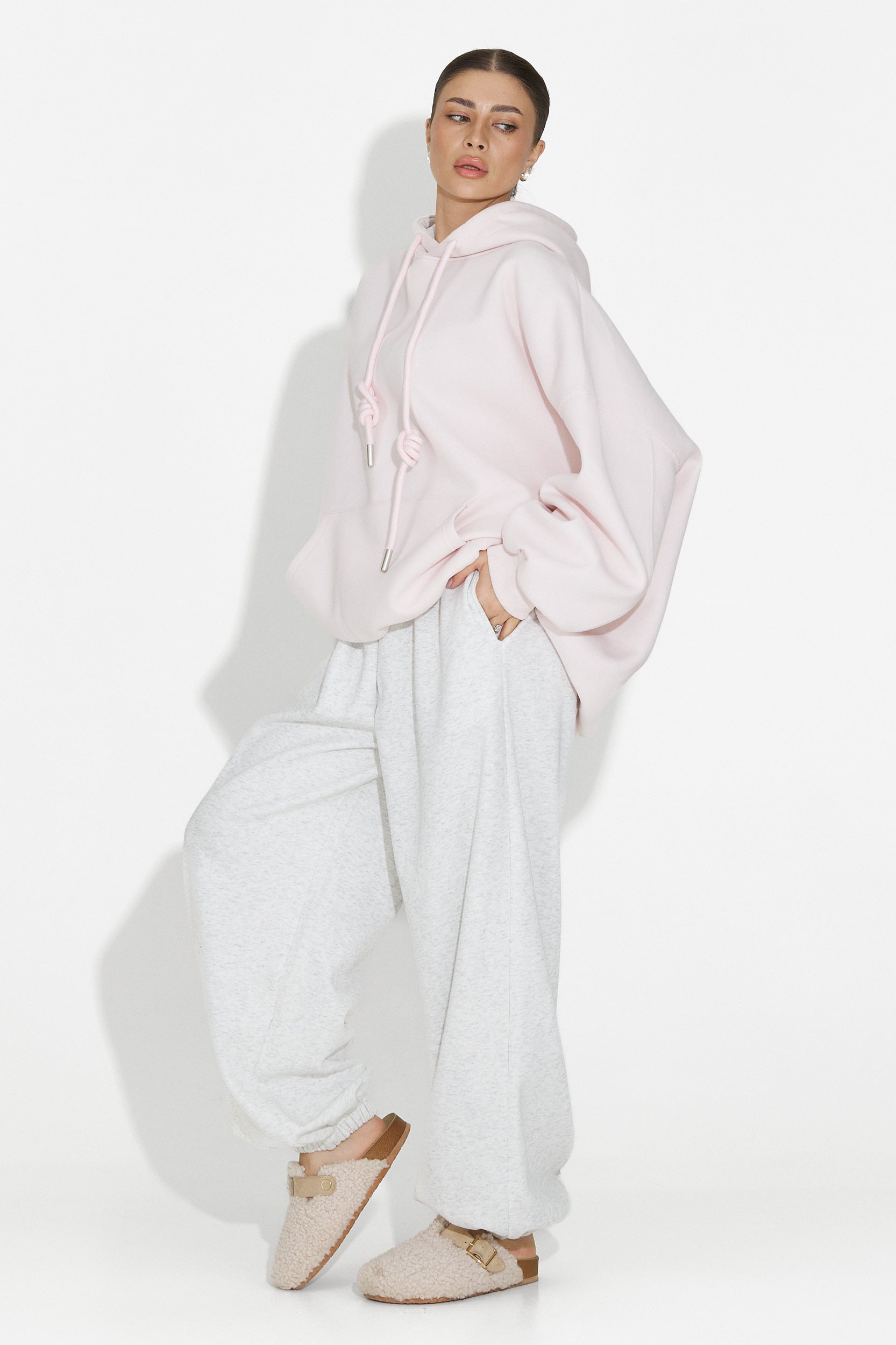 Noblesa Bogas Kényelmes Rózsaszín Női Kapucnis Pulóver