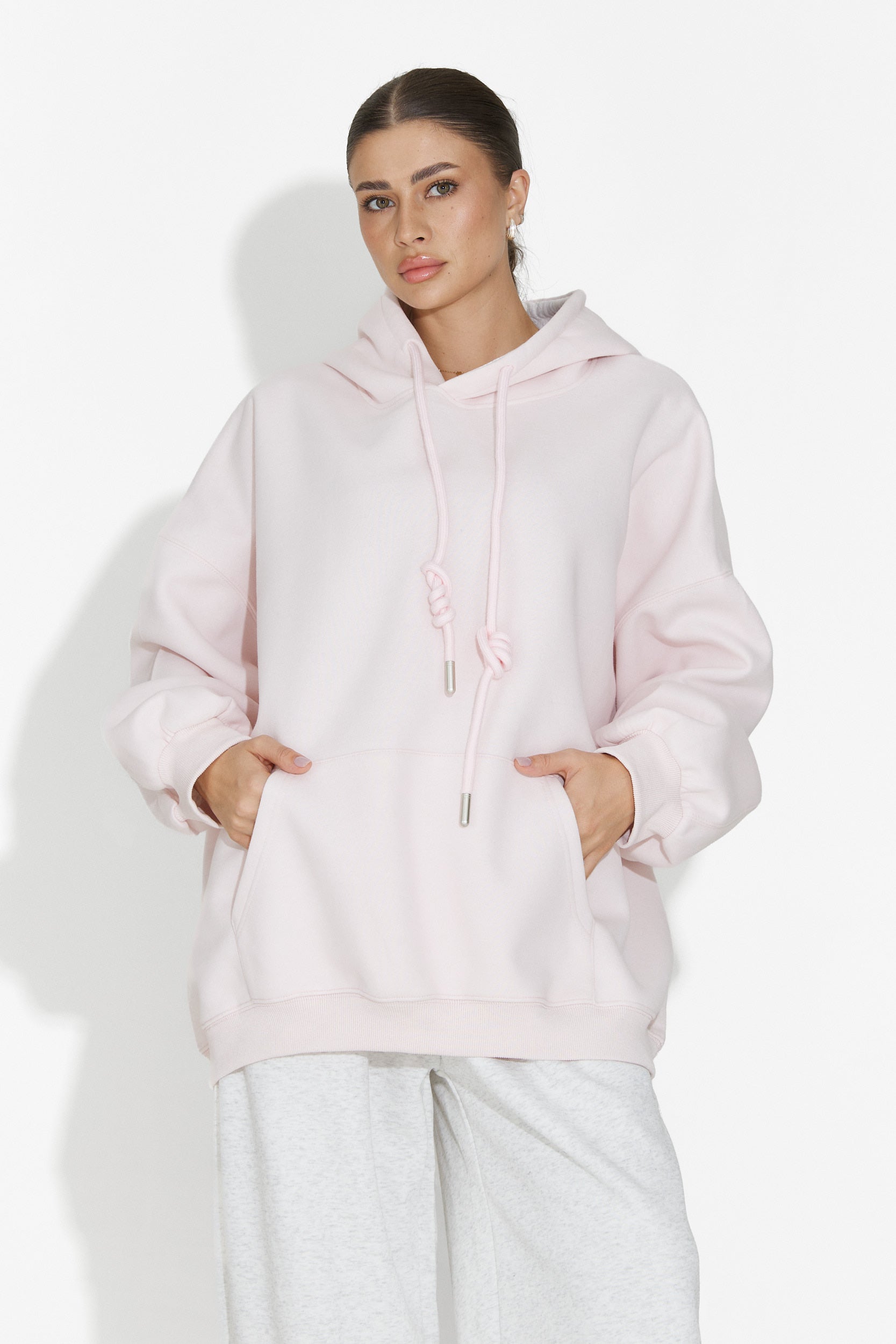 Noblesa Bogas Kényelmes Rózsaszín Női Kapucnis Pulóver