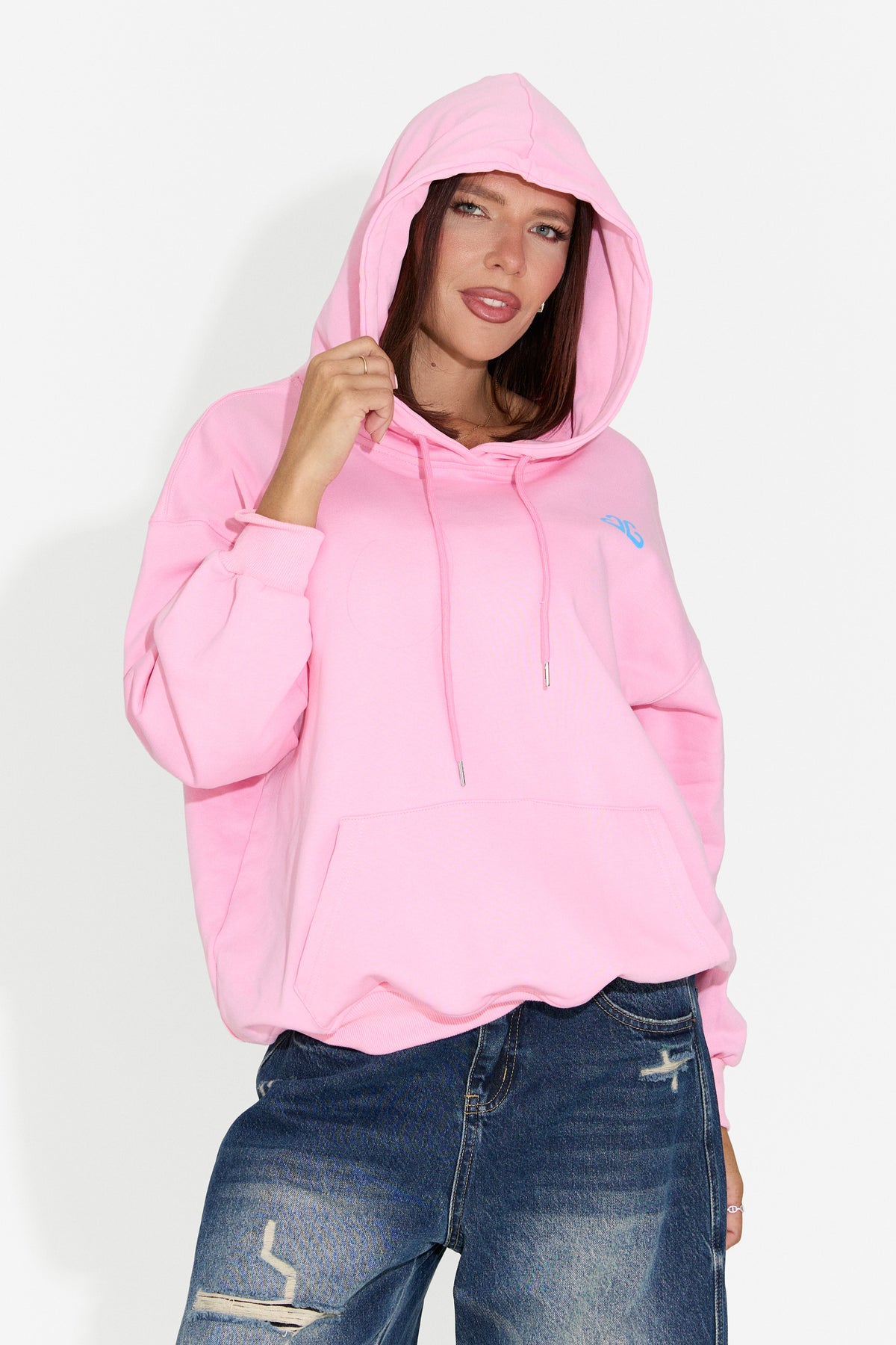 Női casual rózsaszín kapucnis pulóver Rates Bogas