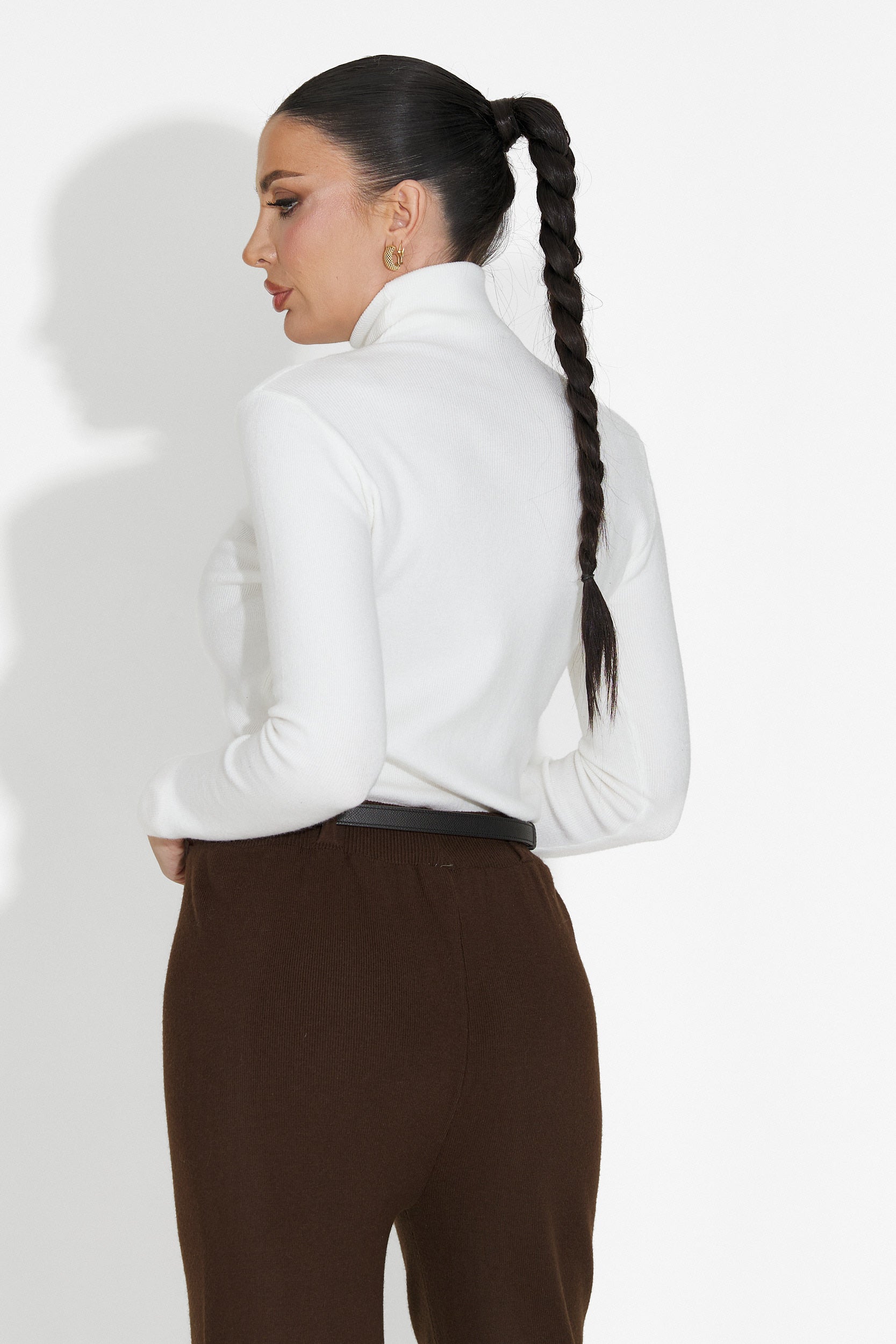 Laza fehér hölgy pulóver Invera Bogas