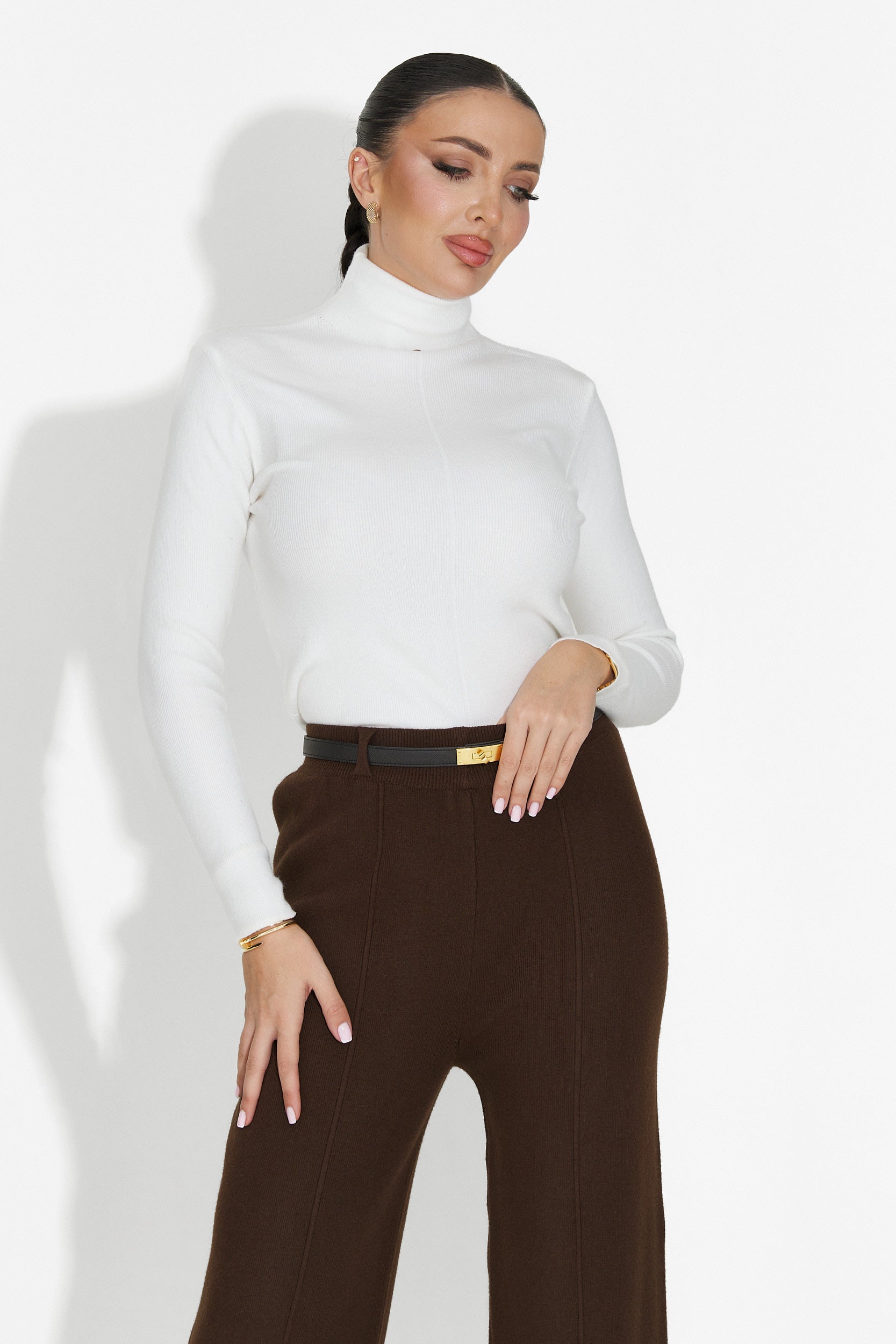 Laza fehér hölgy pulóver Invera Bogas