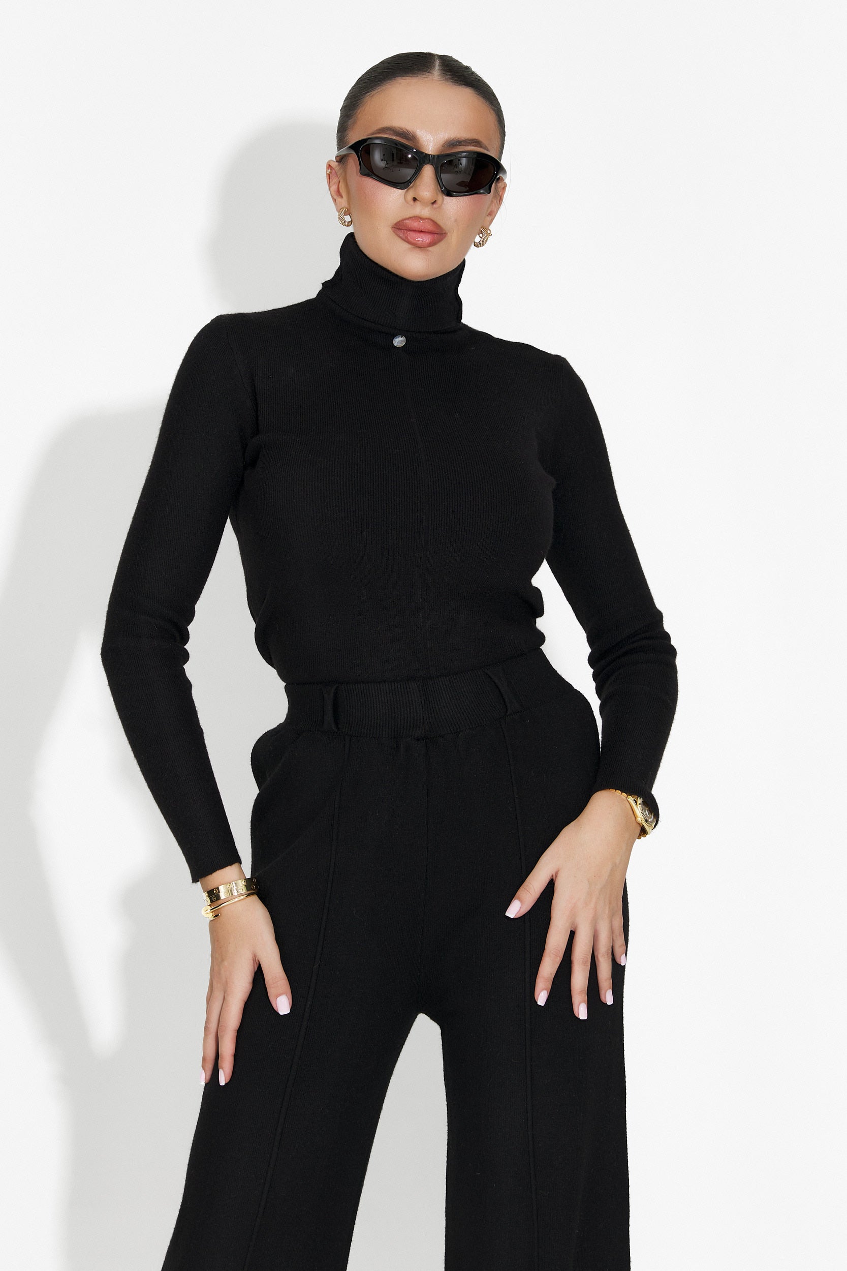 Invera Bogas Fekete Hétköznapi Női Pulóver