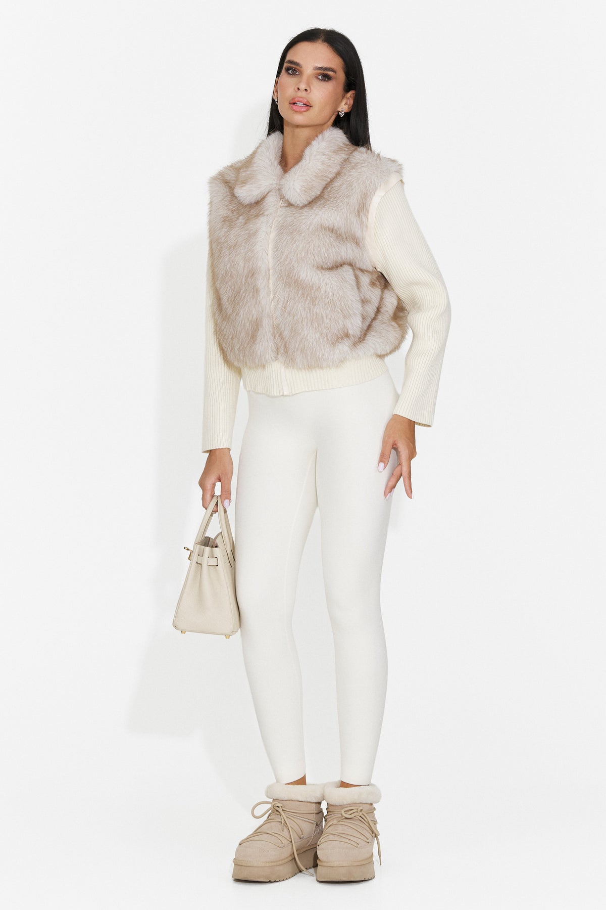 Jacheta casual crem Birleuna Bogas