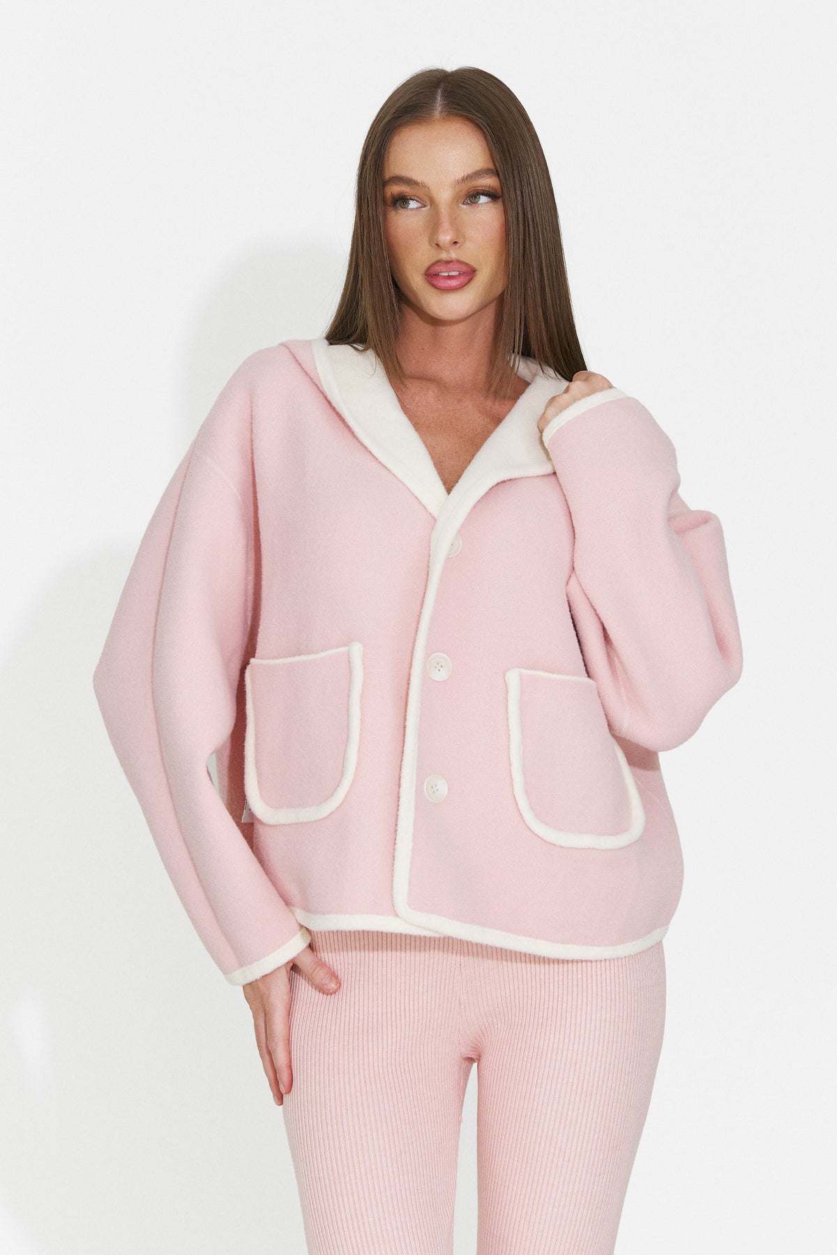 Jacheta casual roz Ratvesia Bogas