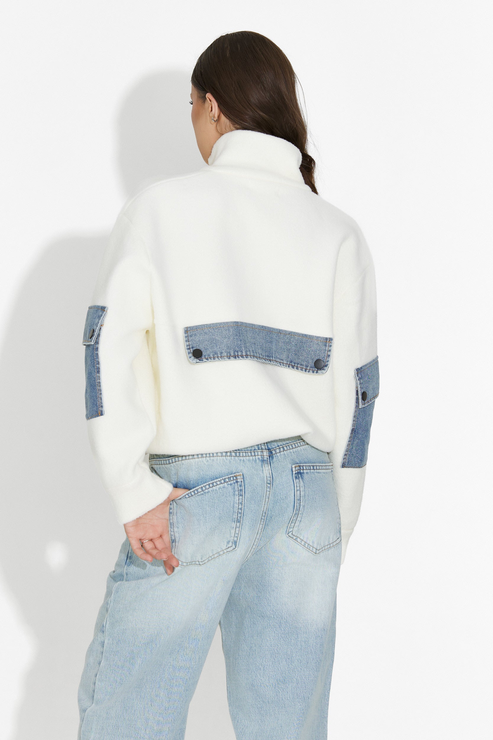 Nedaria Bogas Fehér Hétköznapi Női Dzseki