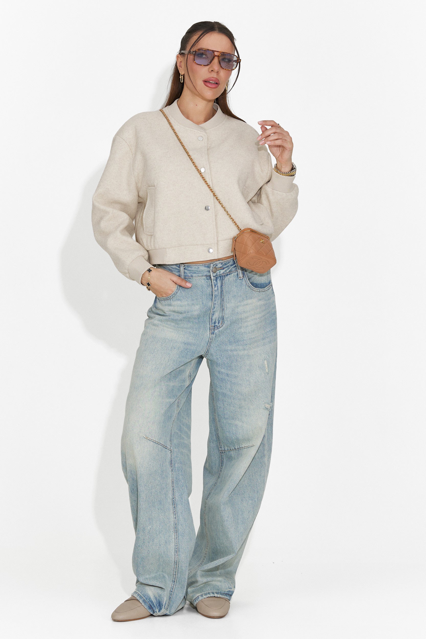 Női alkalmi bézs dzseki Gineta Bogas