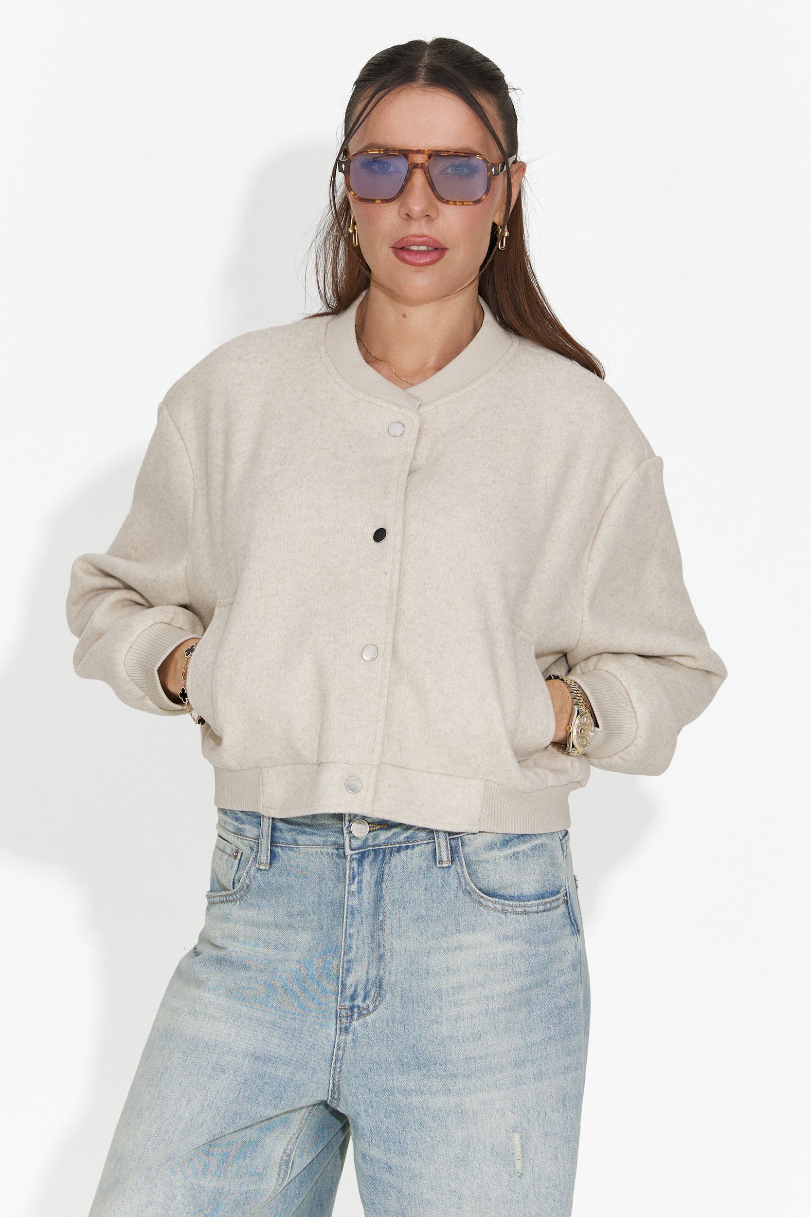 Női alkalmi bézs dzseki Gineta Bogas