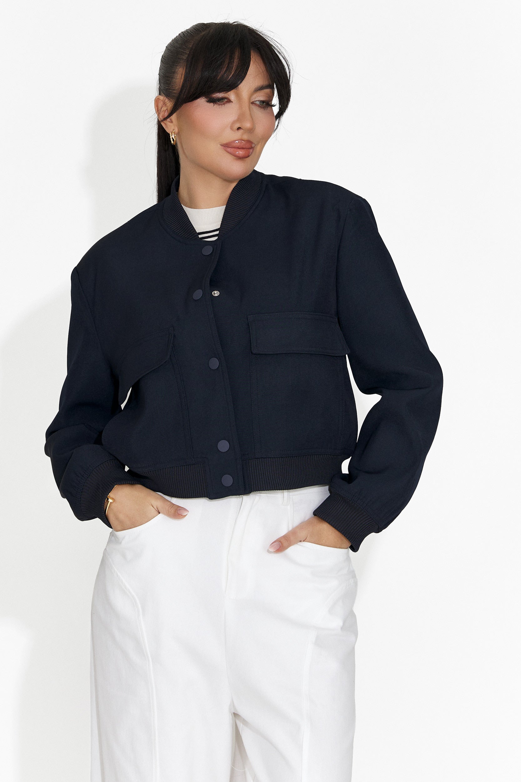 Női alkalmi sötétkék dzseki Cataleia Bogas