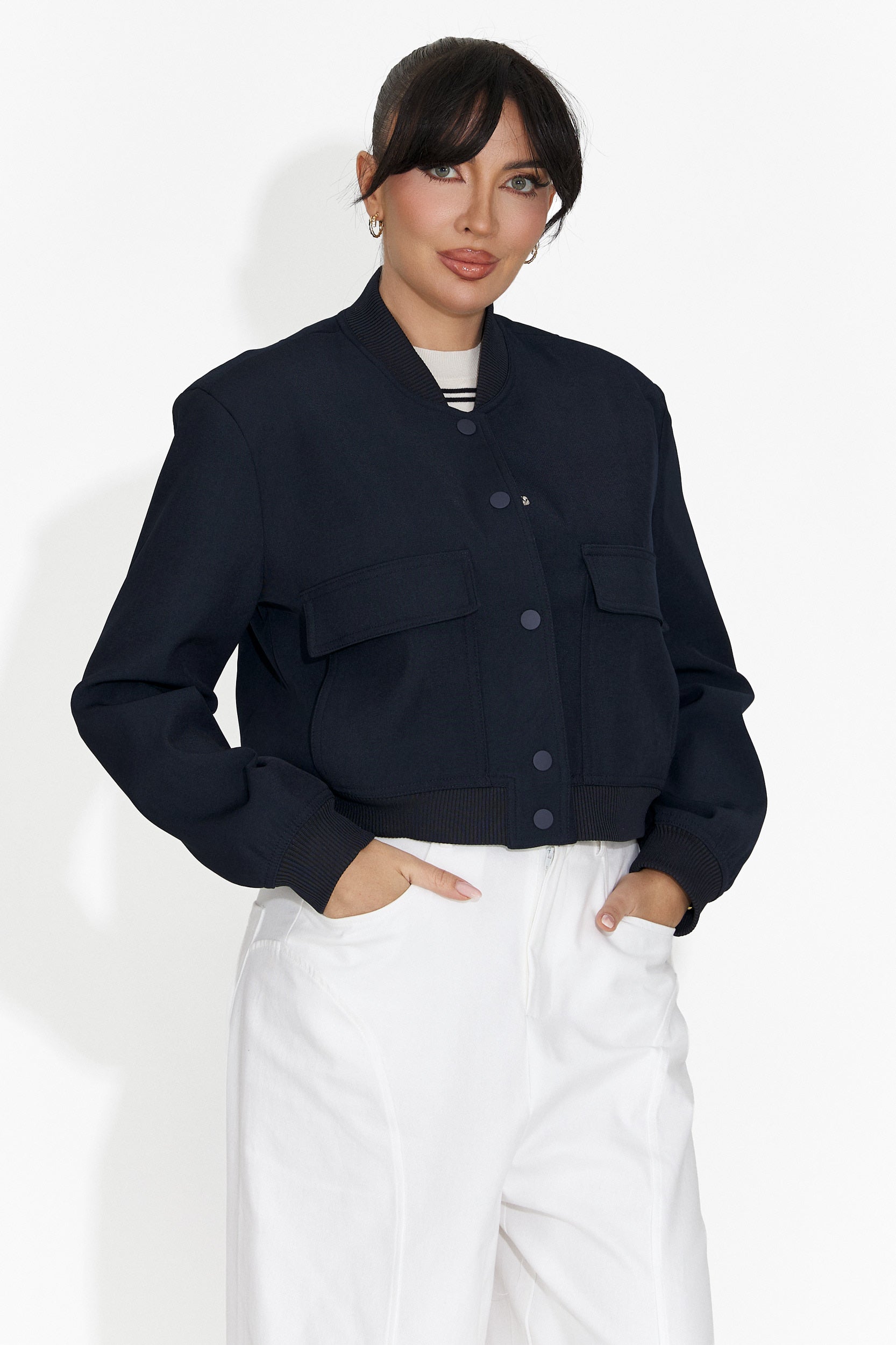 Női alkalmi sötétkék dzseki Cataleia Bogas